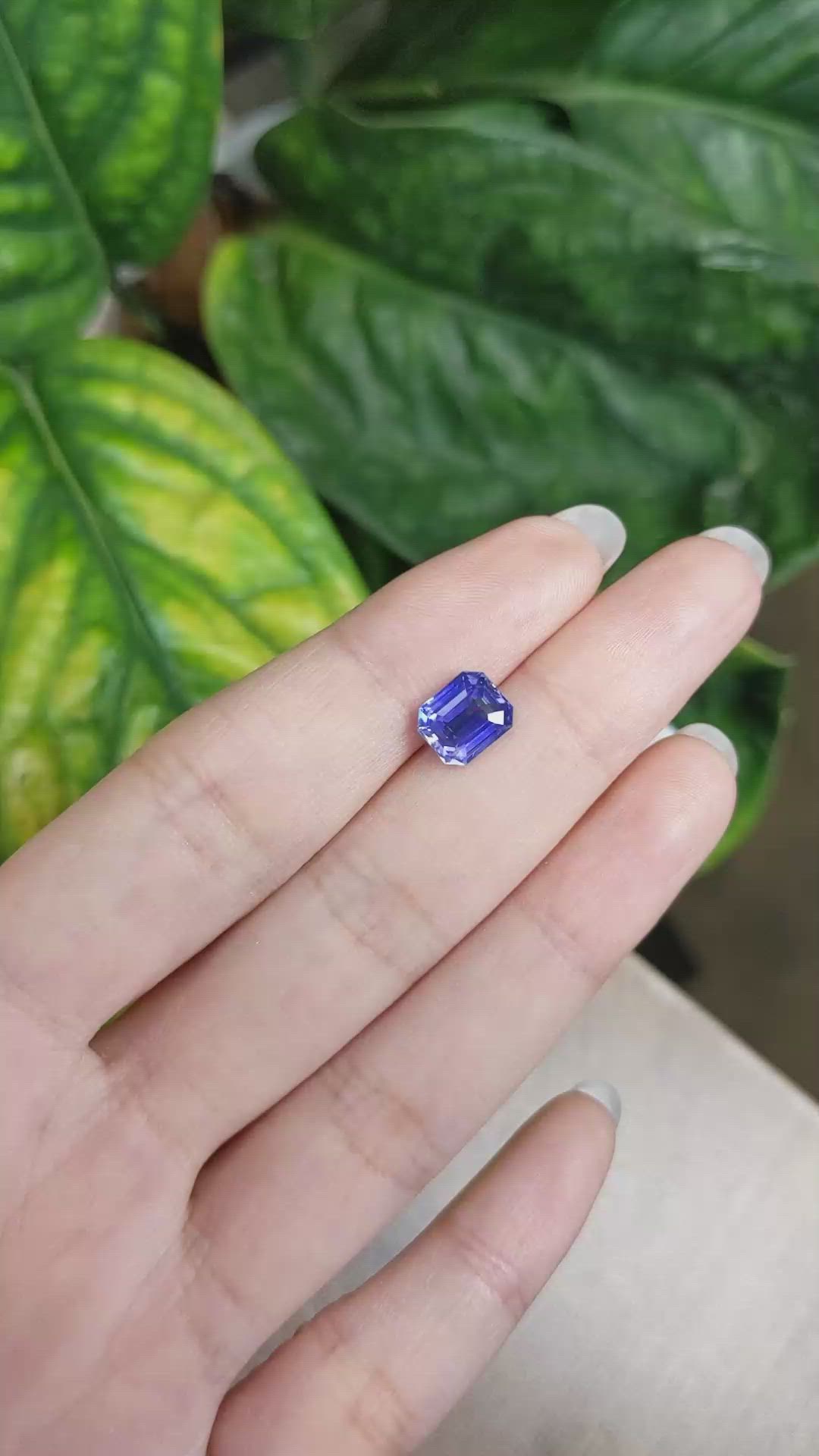 2.39 Ct. Purplish Blue Sapphire from Ceylon (Sri Lanka) Size Video