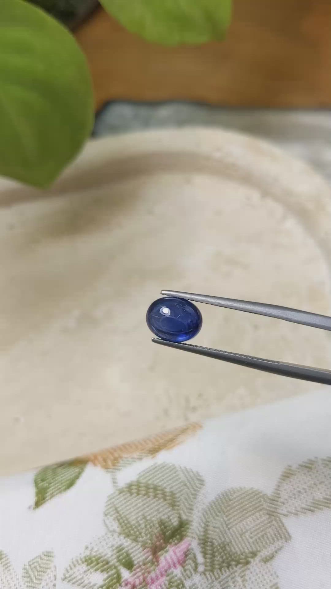 3.19 Ct. Blue Cabochon Sapphire from Ceylon (Sri Lanka) Size Video