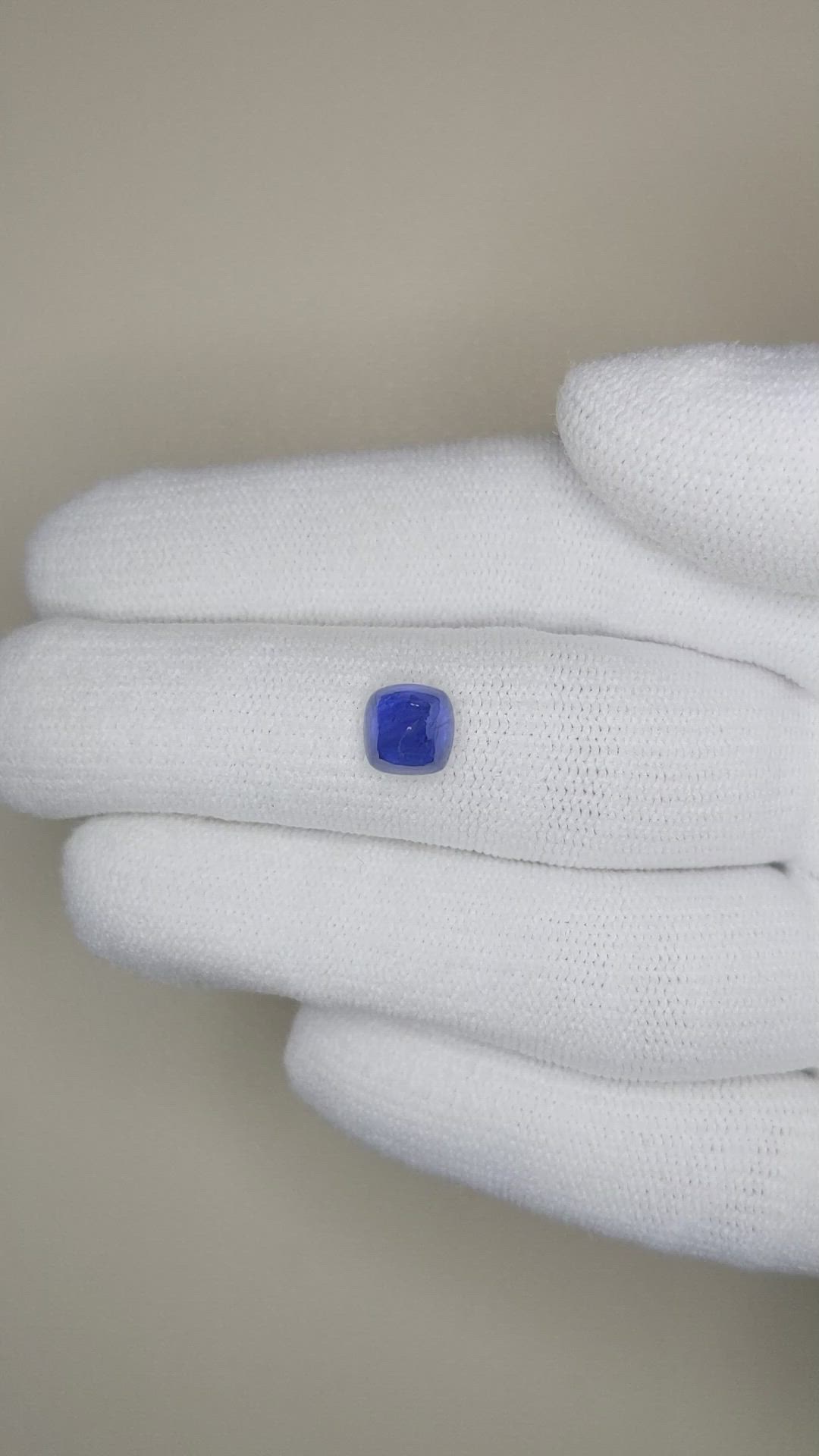 2.06 Ct. Blue Cabochon Sapphire from Ceylon (Sri Lanka) Size Video