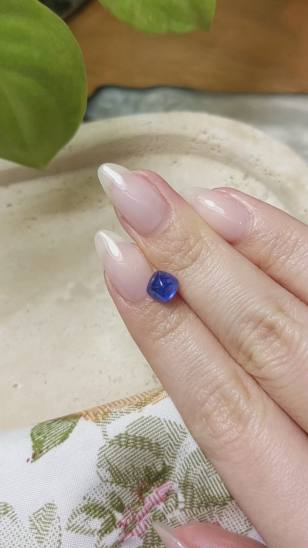 2.06 Ct. Blue Cabochon Sapphire from Ceylon (Sri Lanka) Size Video