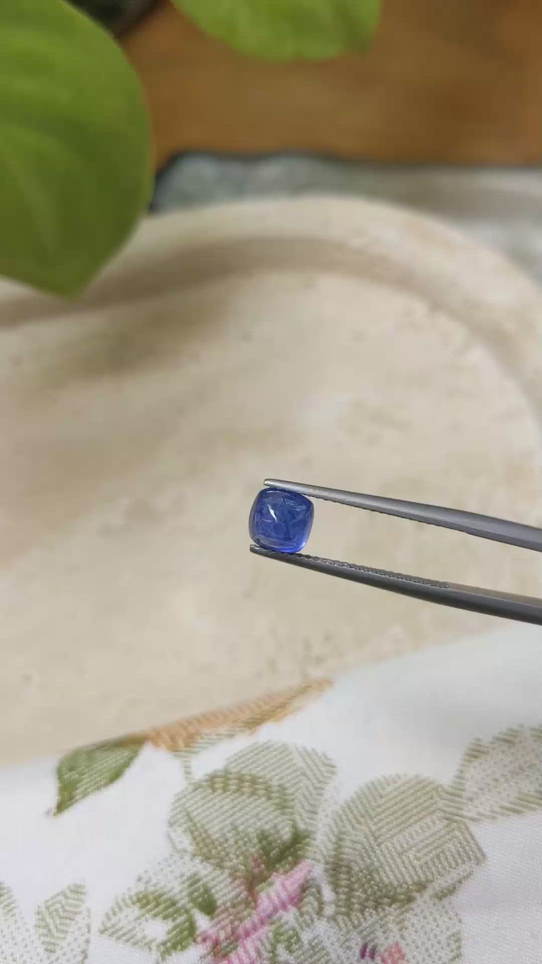 2.06 Ct. Blue Cabochon Sapphire from Ceylon (Sri Lanka) Size Video