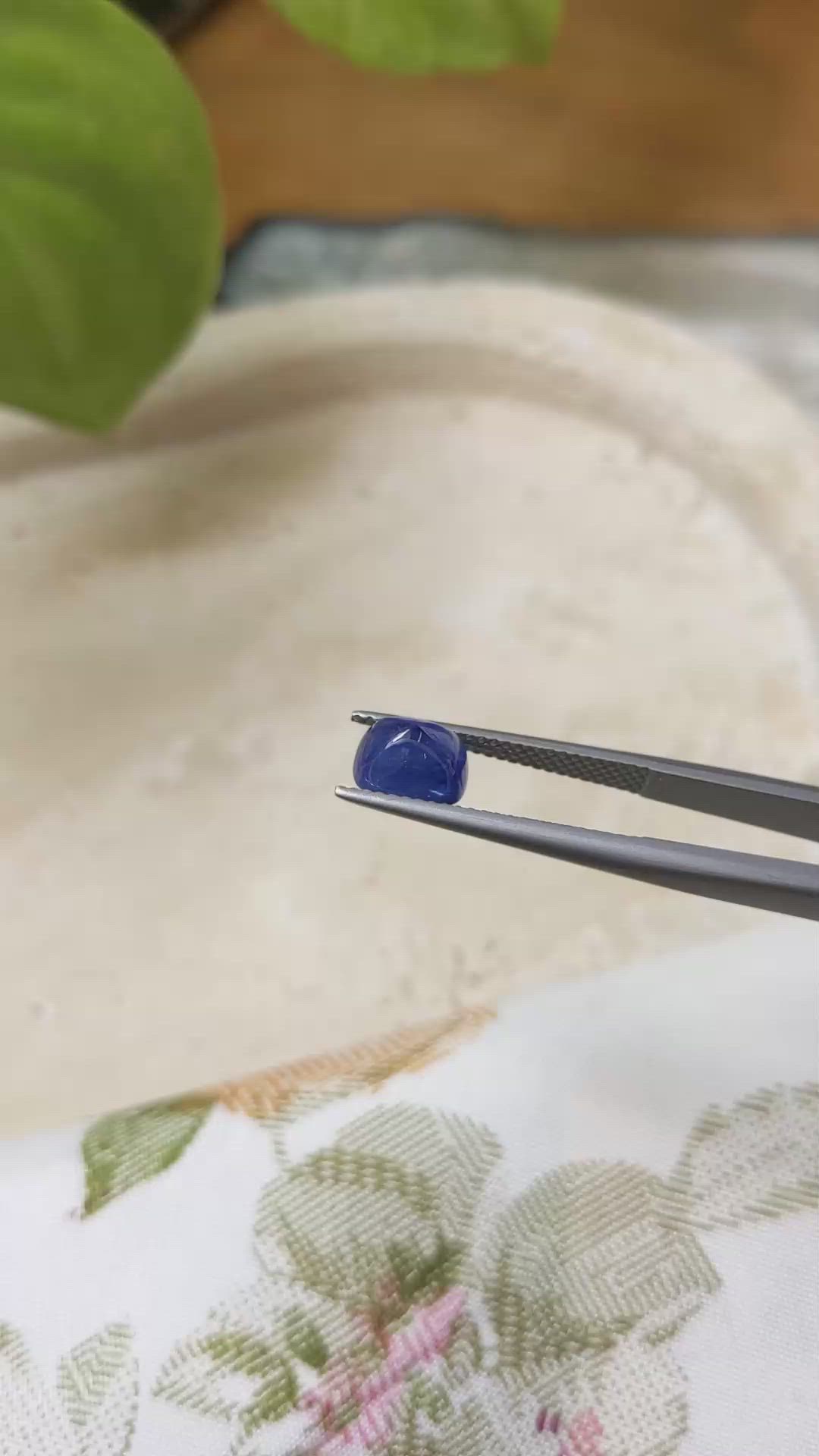 2.63 Ct. Blue Cabochon Sapphire from Ceylon (Sri Lanka) Size Video