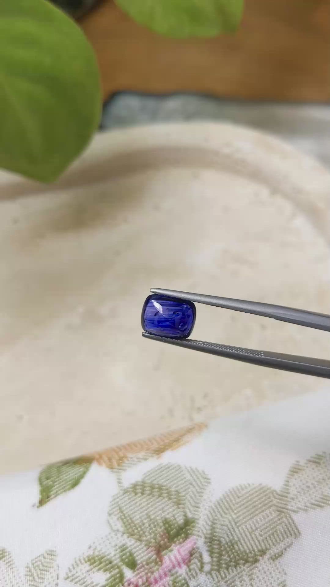 2.63 Ct. Blue Cabochon Sapphire from Ceylon (Sri Lanka) Size Video