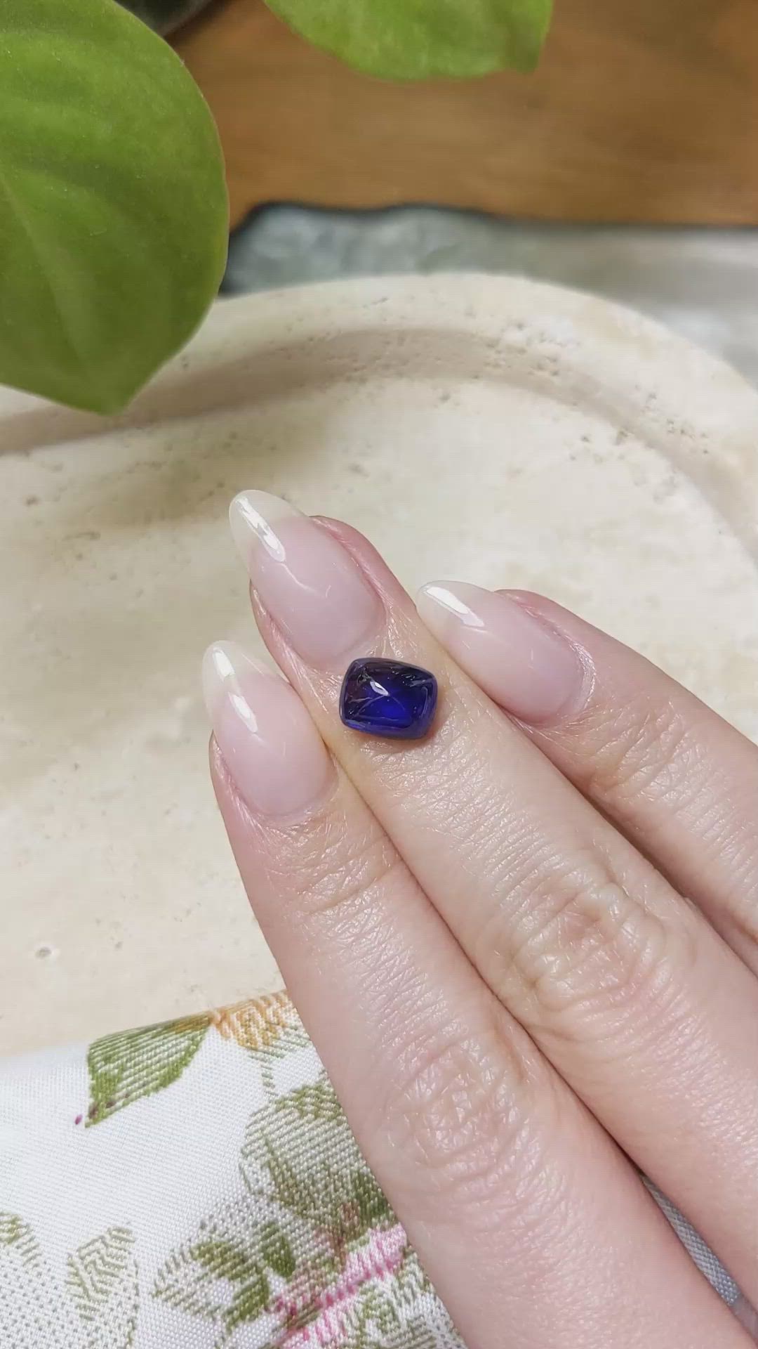 2.63 Ct. Blue Cabochon Sapphire from Ceylon (Sri Lanka) Size Video