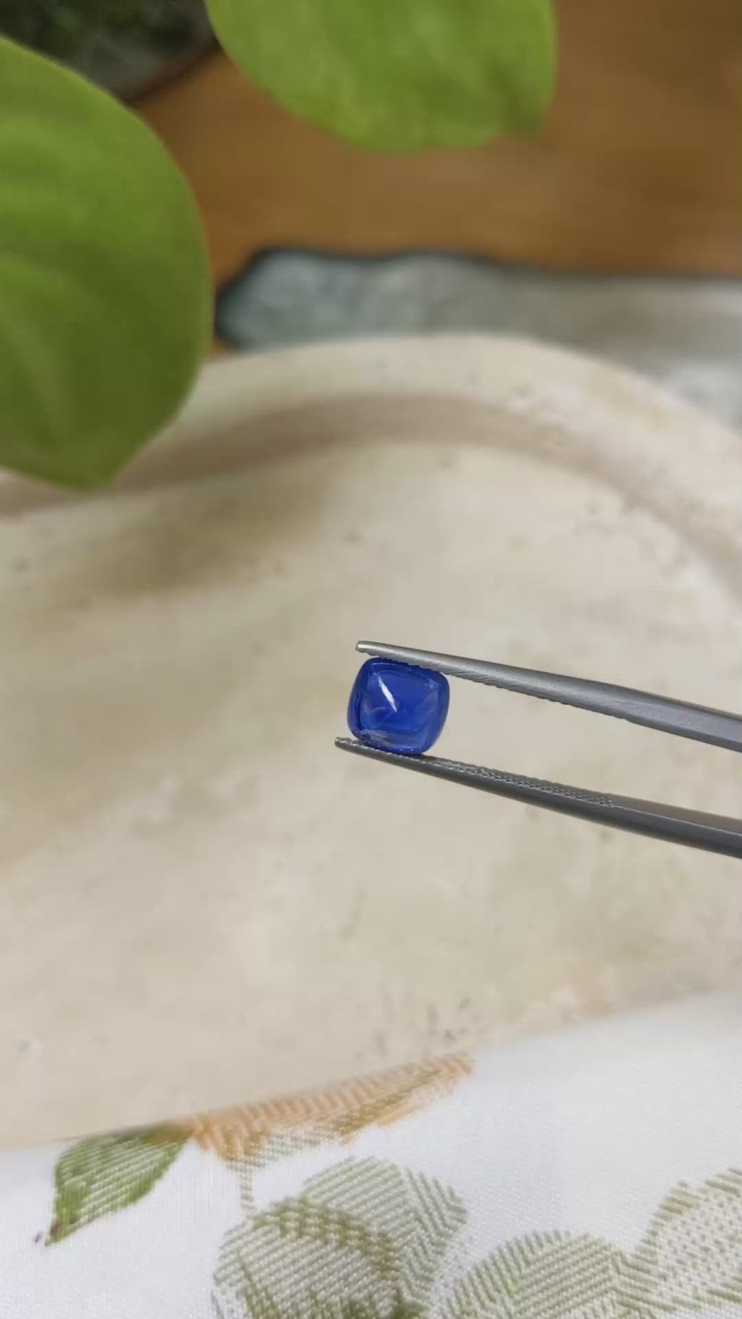 2.28 Ct. Blue Cabochon Sapphire from Ceylon (Sri Lanka) Size Video