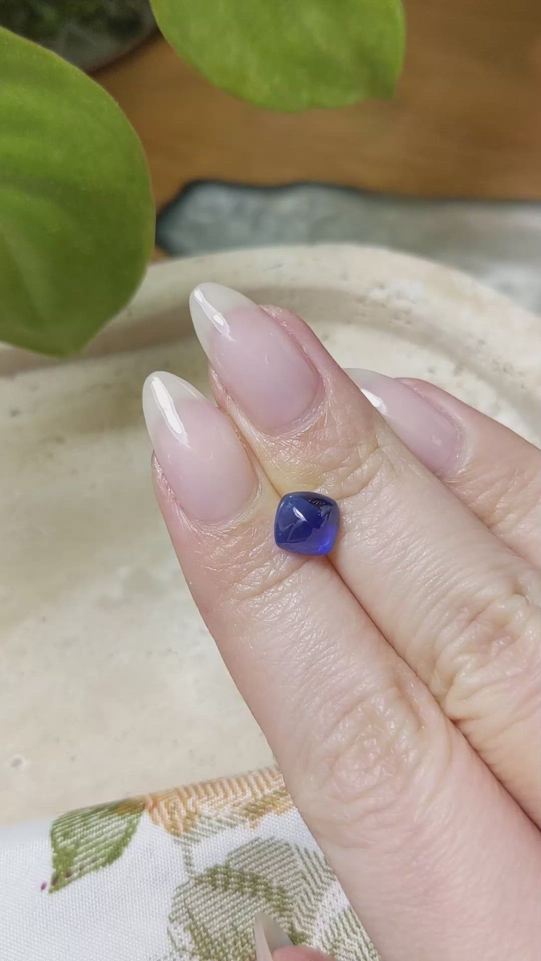 2.28 Ct. Blue Cabochon Sapphire from Ceylon (Sri Lanka) Size Video