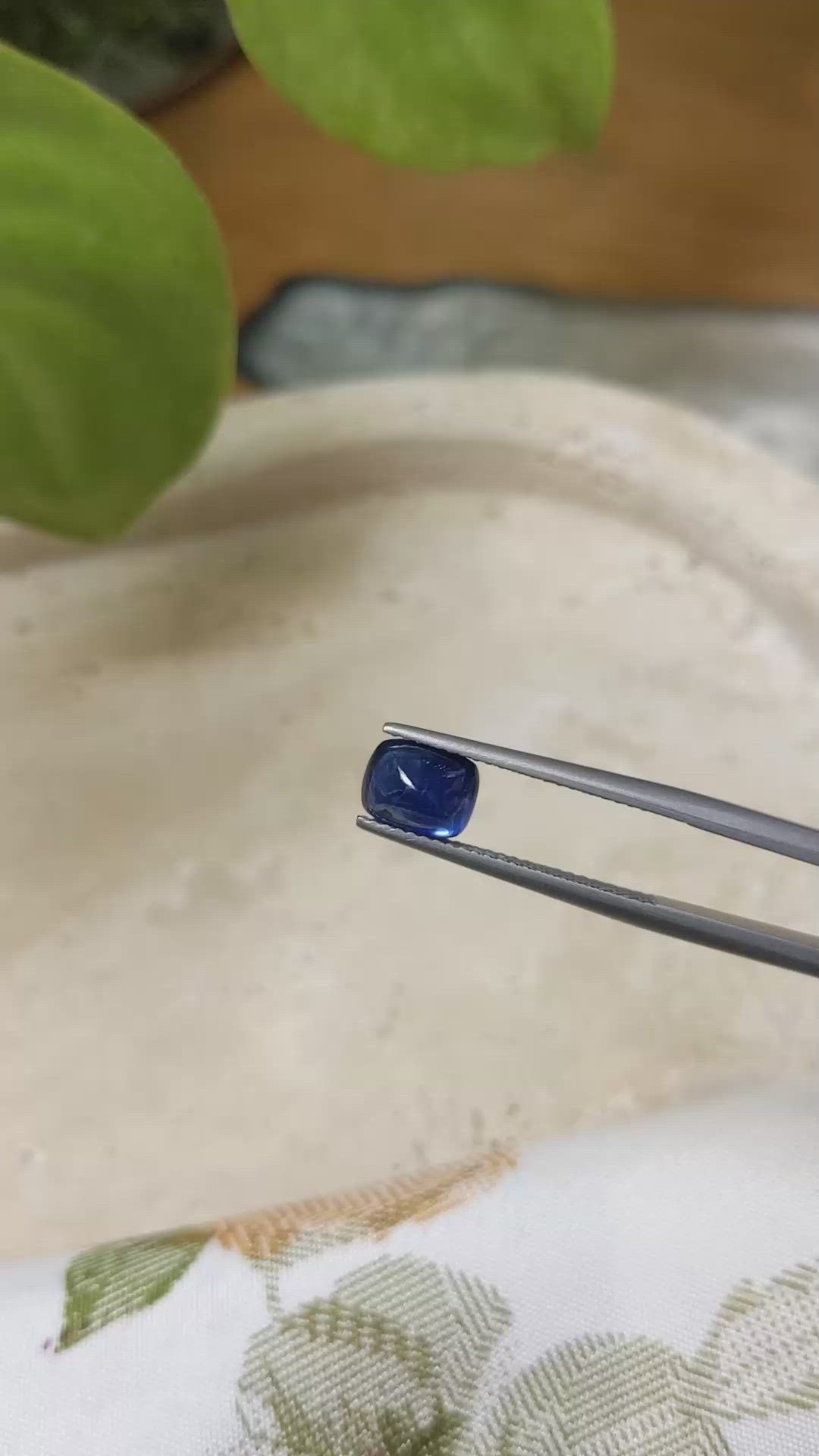 2.02 Ct. Blue Cabochon Sapphire from Ceylon (Sri Lanka) Size Video