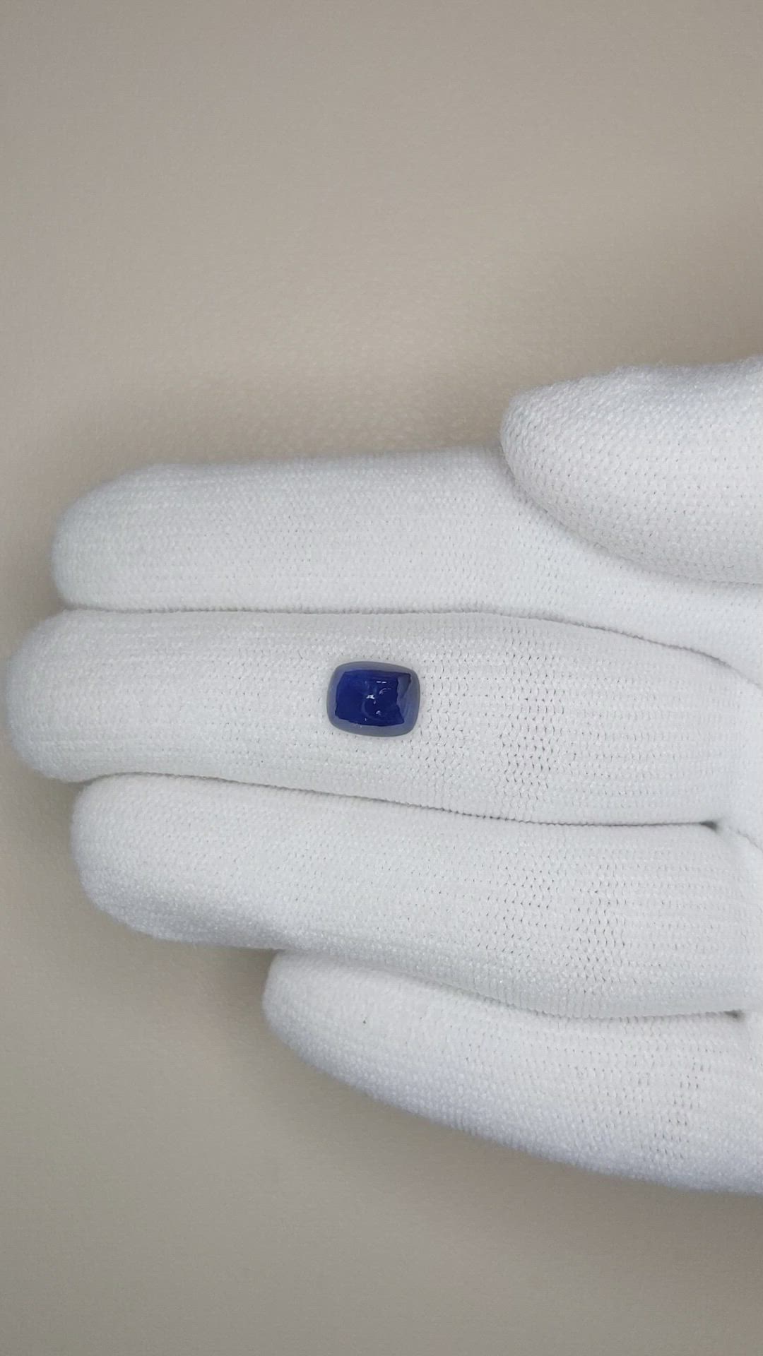 2.02 Ct. Blue Cabochon Sapphire from Ceylon (Sri Lanka) Size Video