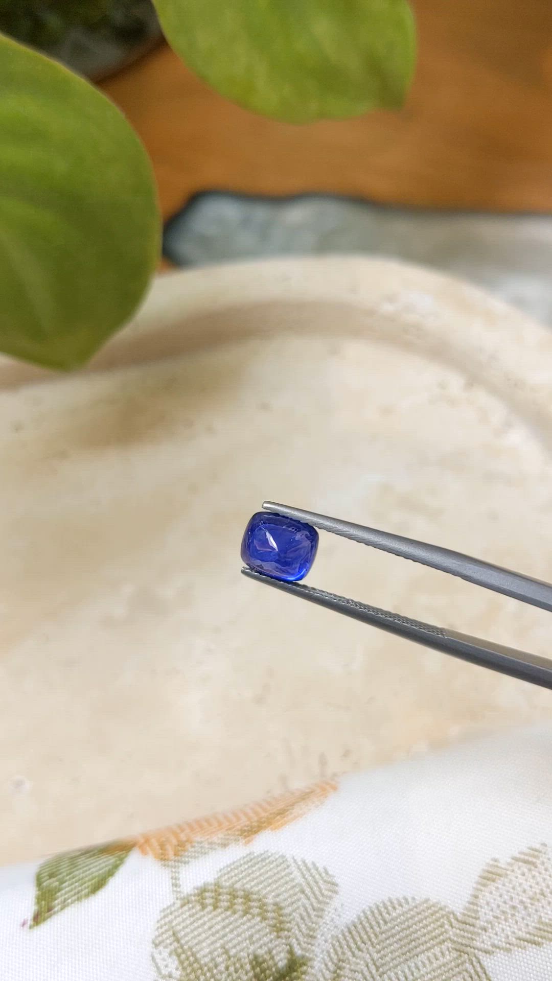 2.21 Ct. Blue Cabochon Sapphire from Ceylon (Sri Lanka) Size Video