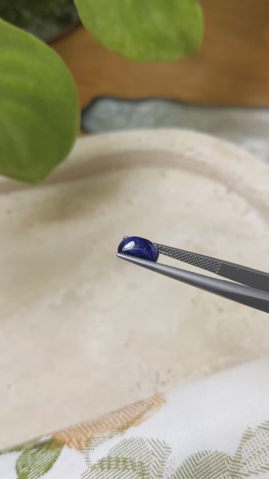 2.59 Ct. Blue Cabochon Sapphire from Ceylon (Sri Lanka) Size Video