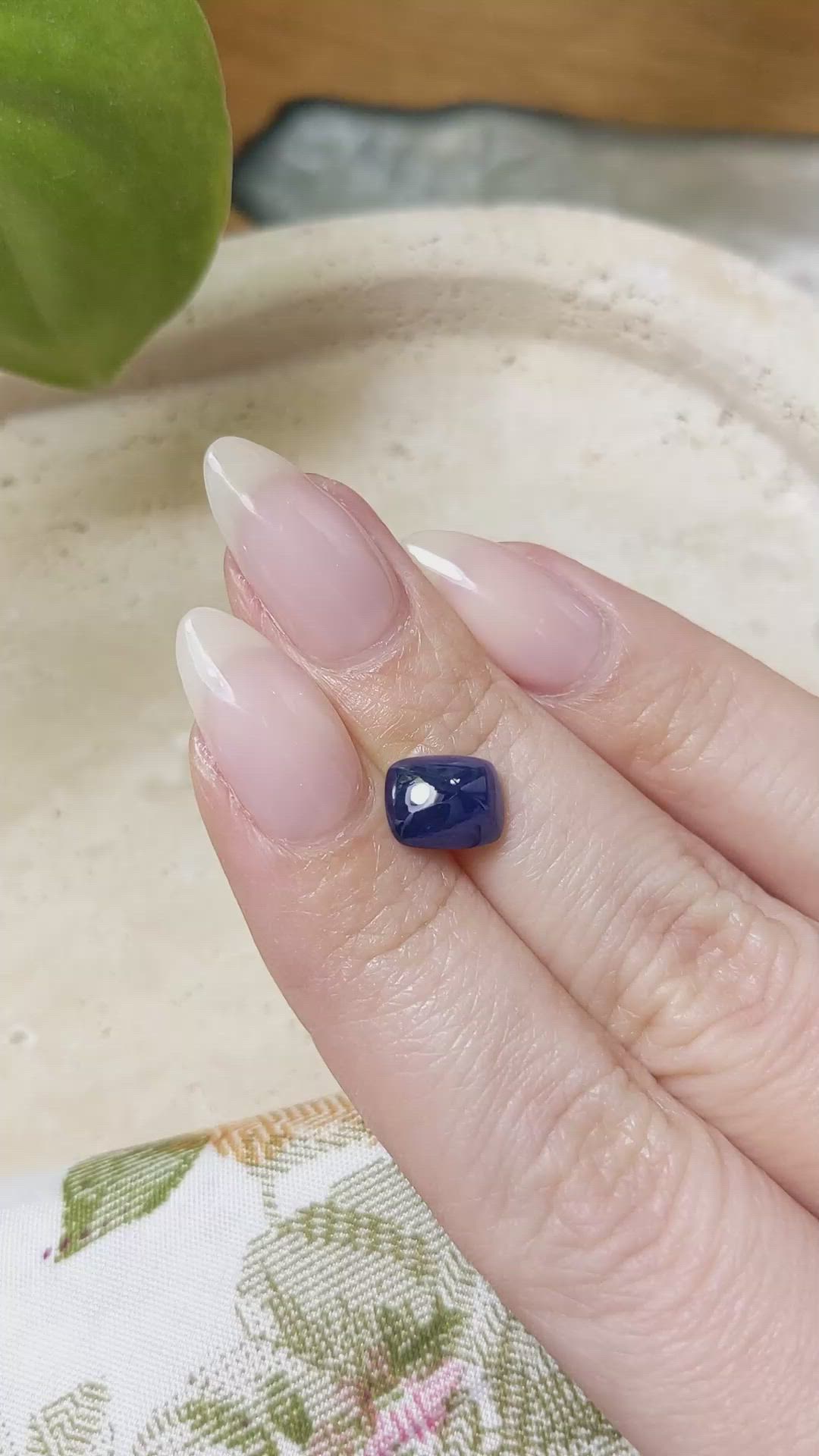 2.90 Ct. Blue Cabochon Sapphire from Ceylon (Sri Lanka) Size Video