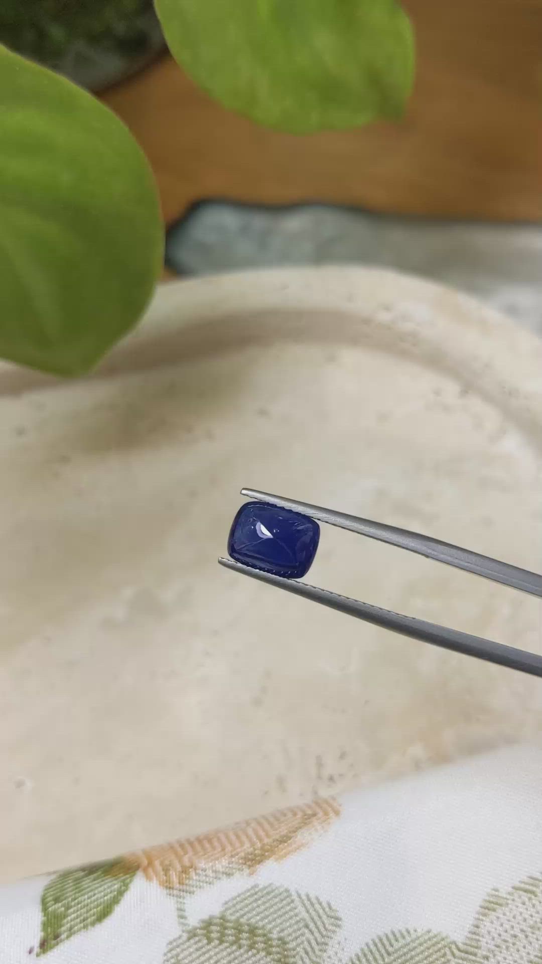 2.90 Ct. Blue Cabochon Sapphire from Ceylon (Sri Lanka) Size Video