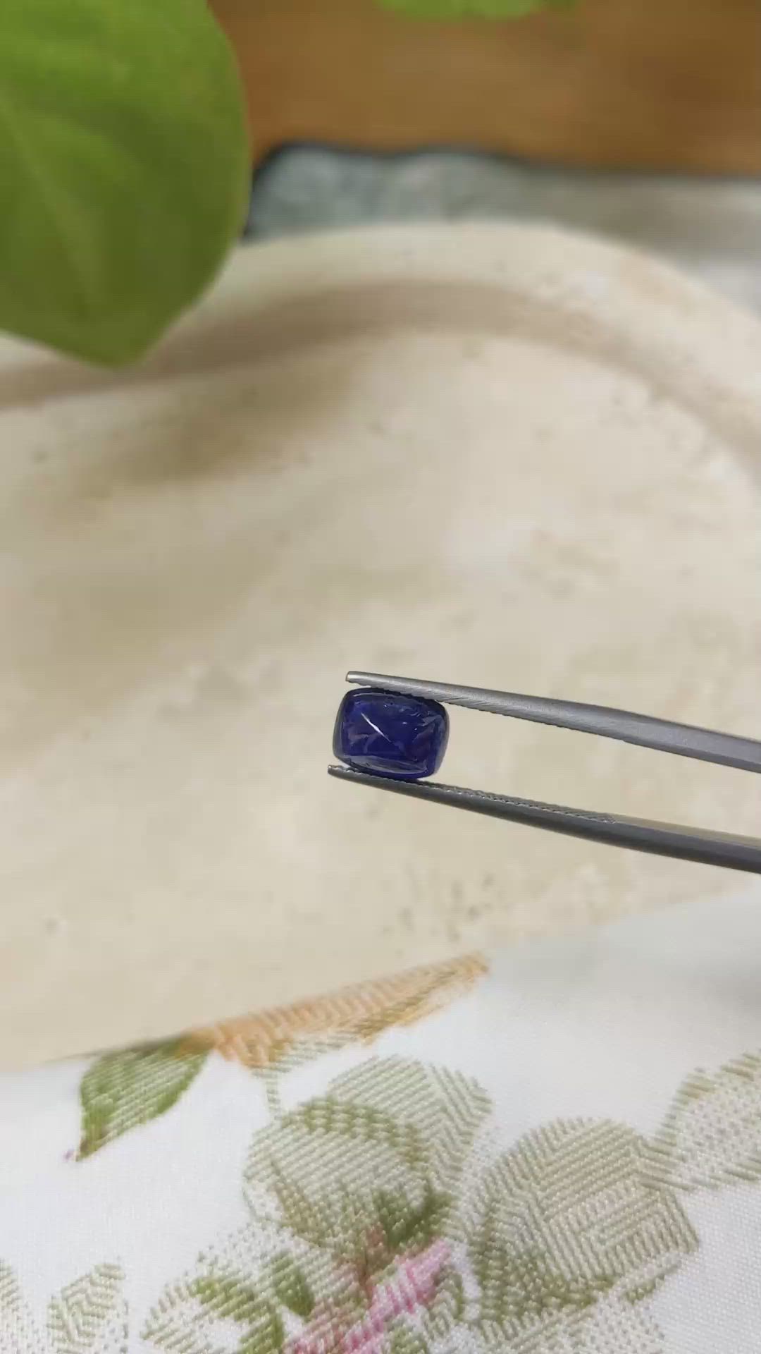 2.55 Ct. Blue Cabochon Sapphire from Ceylon (Sri Lanka) Size Video