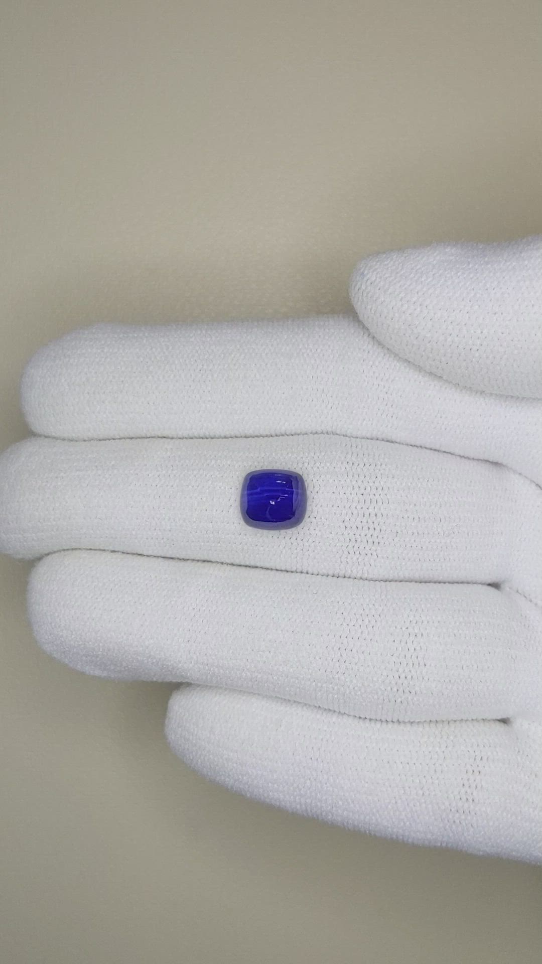 2.55 Ct. Blue Cabochon Sapphire from Ceylon (Sri Lanka) Size Video