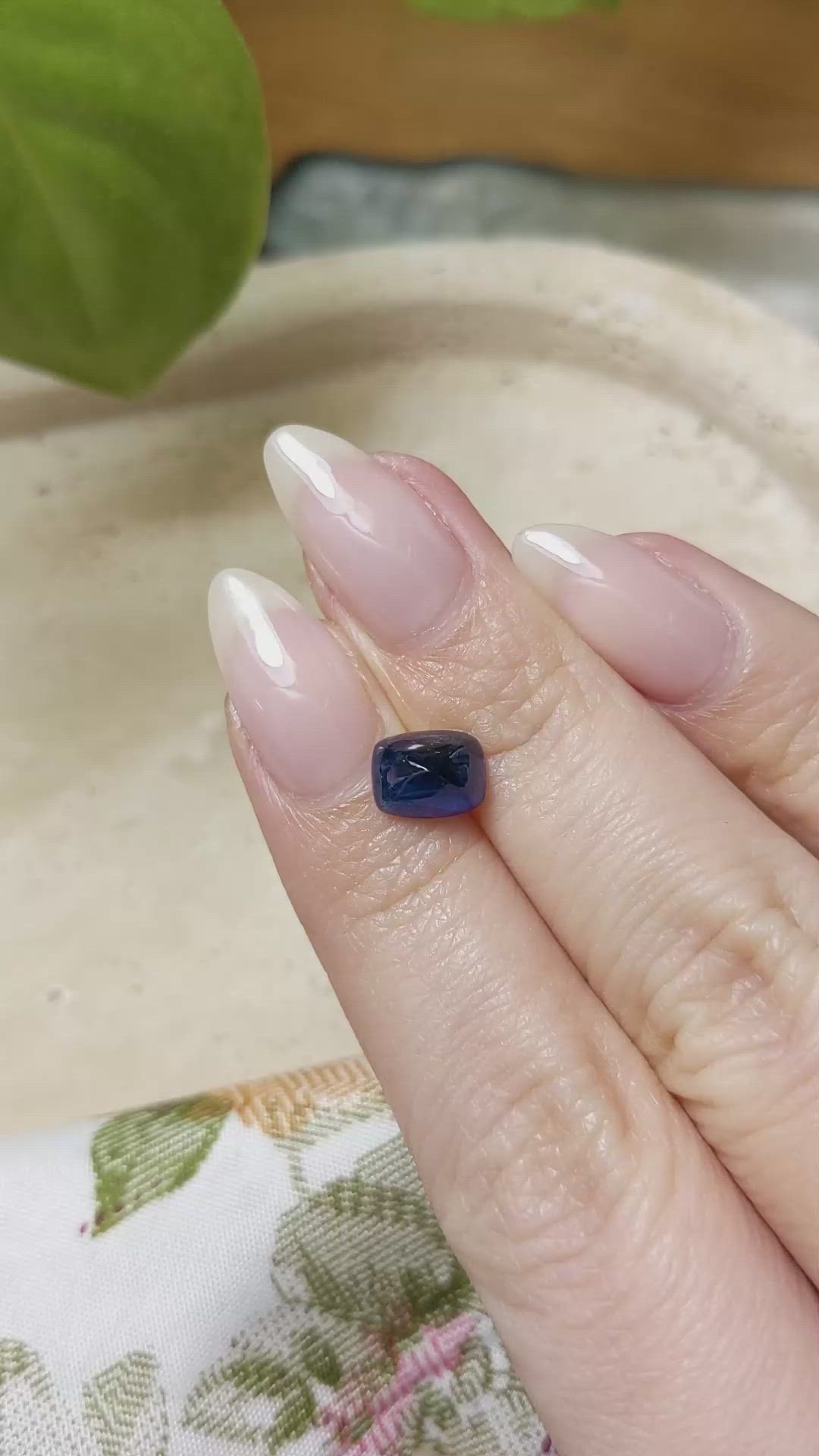 2.53 Ct. Blue Cabochon Sapphire from Ceylon (Sri Lanka) Size Video