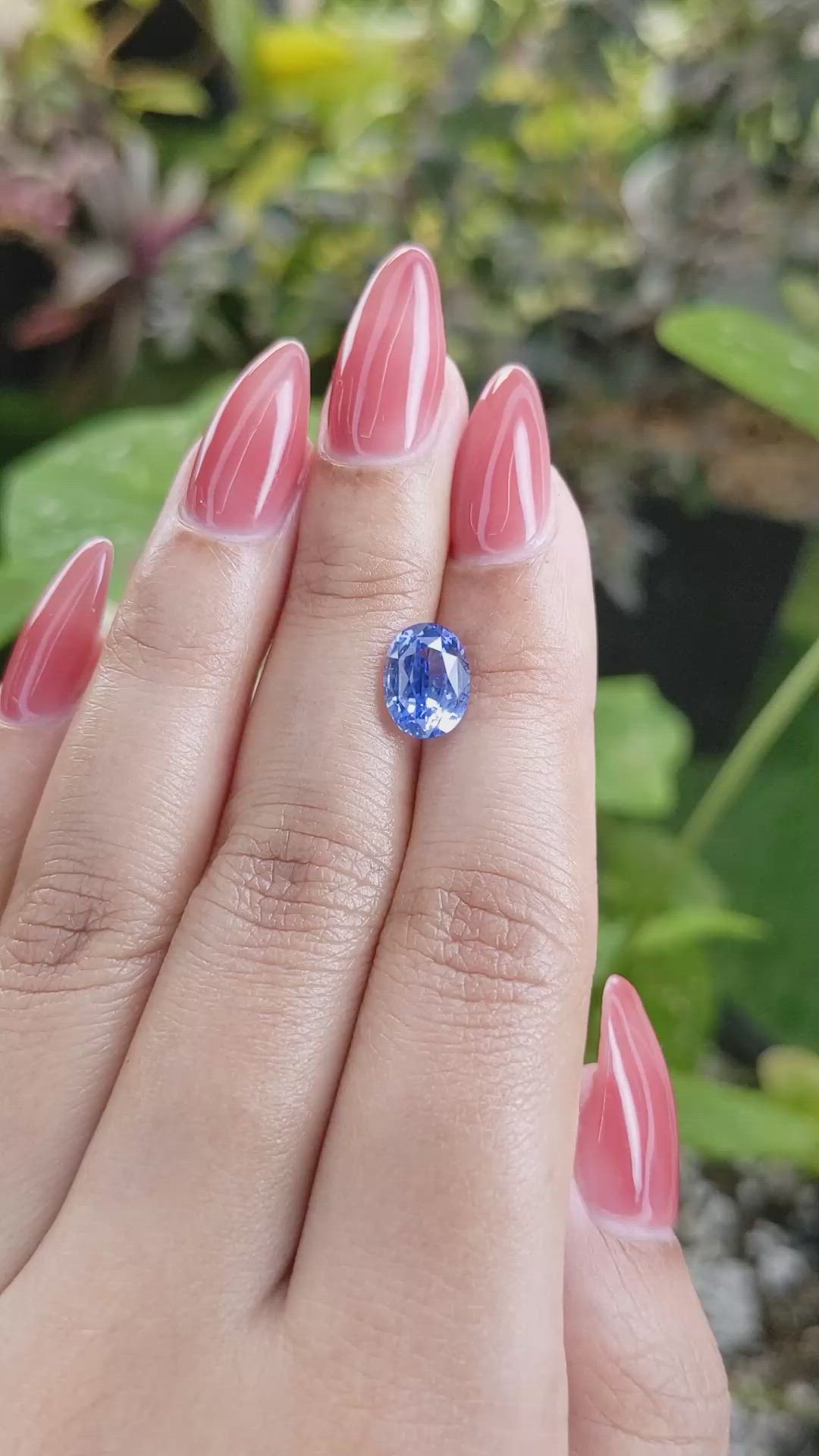 3.02 Ct. Blue Sapphire from Ceylon (Sri Lanka) Size Video