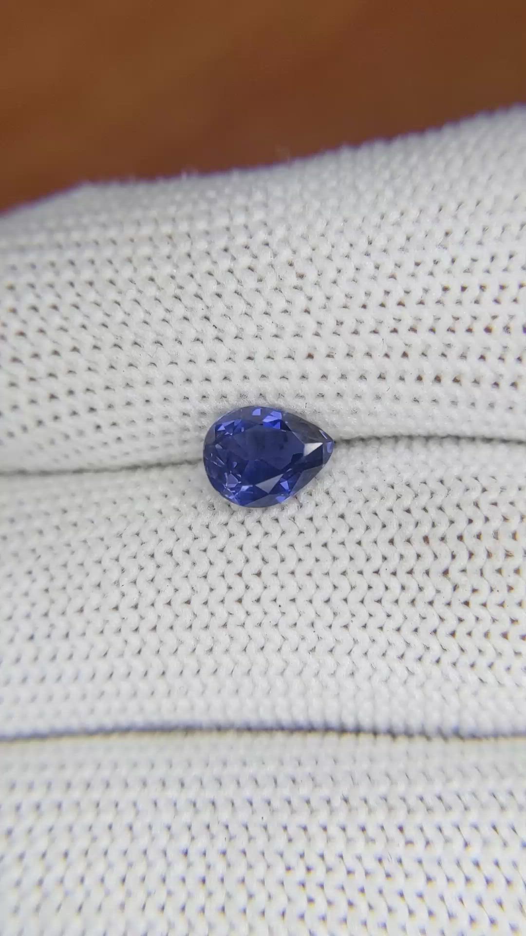 1.29 Ct. Blue Sapphire from Ceylon (Sri Lanka) Size Video