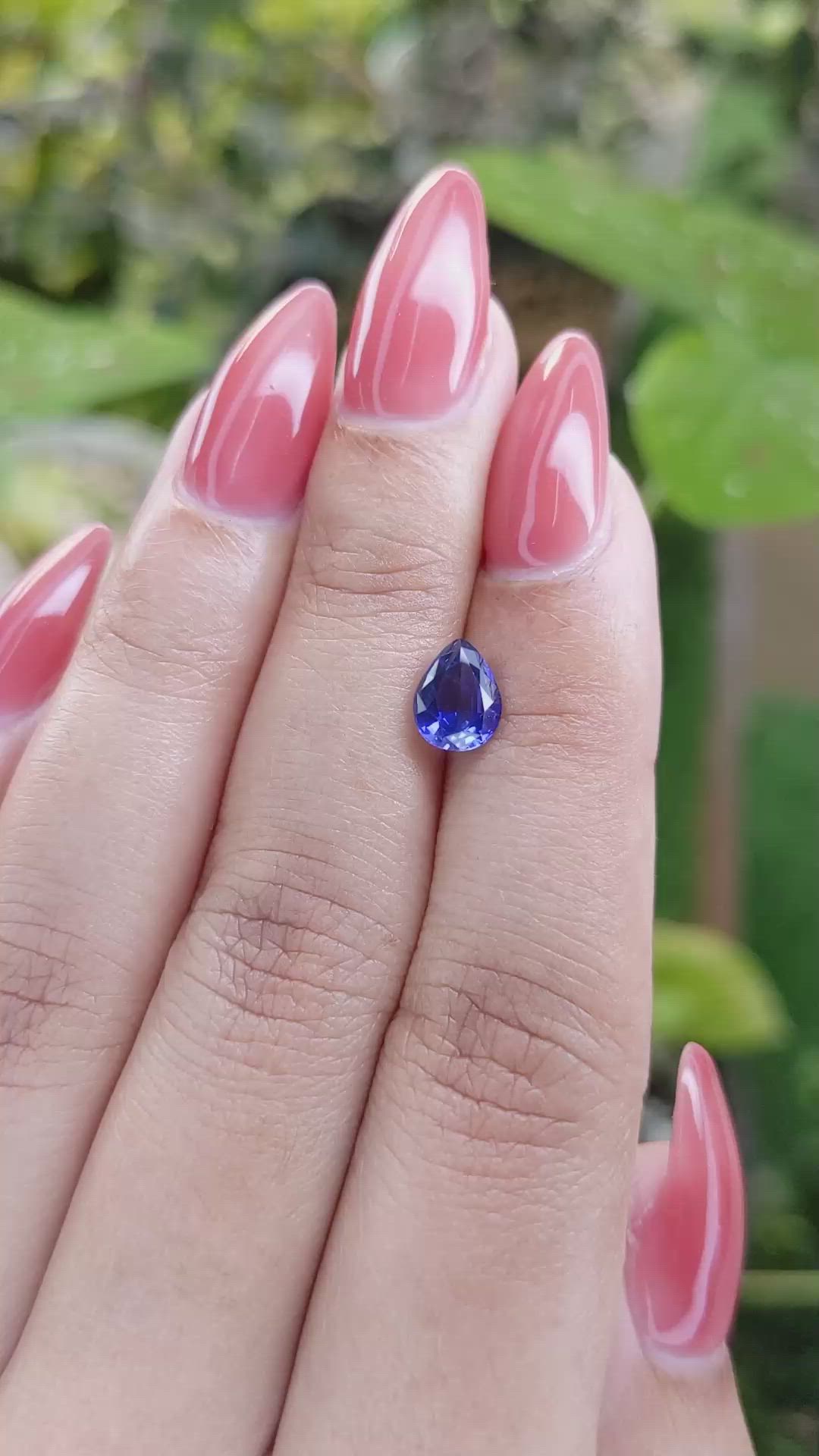 1.29 Ct. Blue Sapphire from Ceylon (Sri Lanka) Size Video