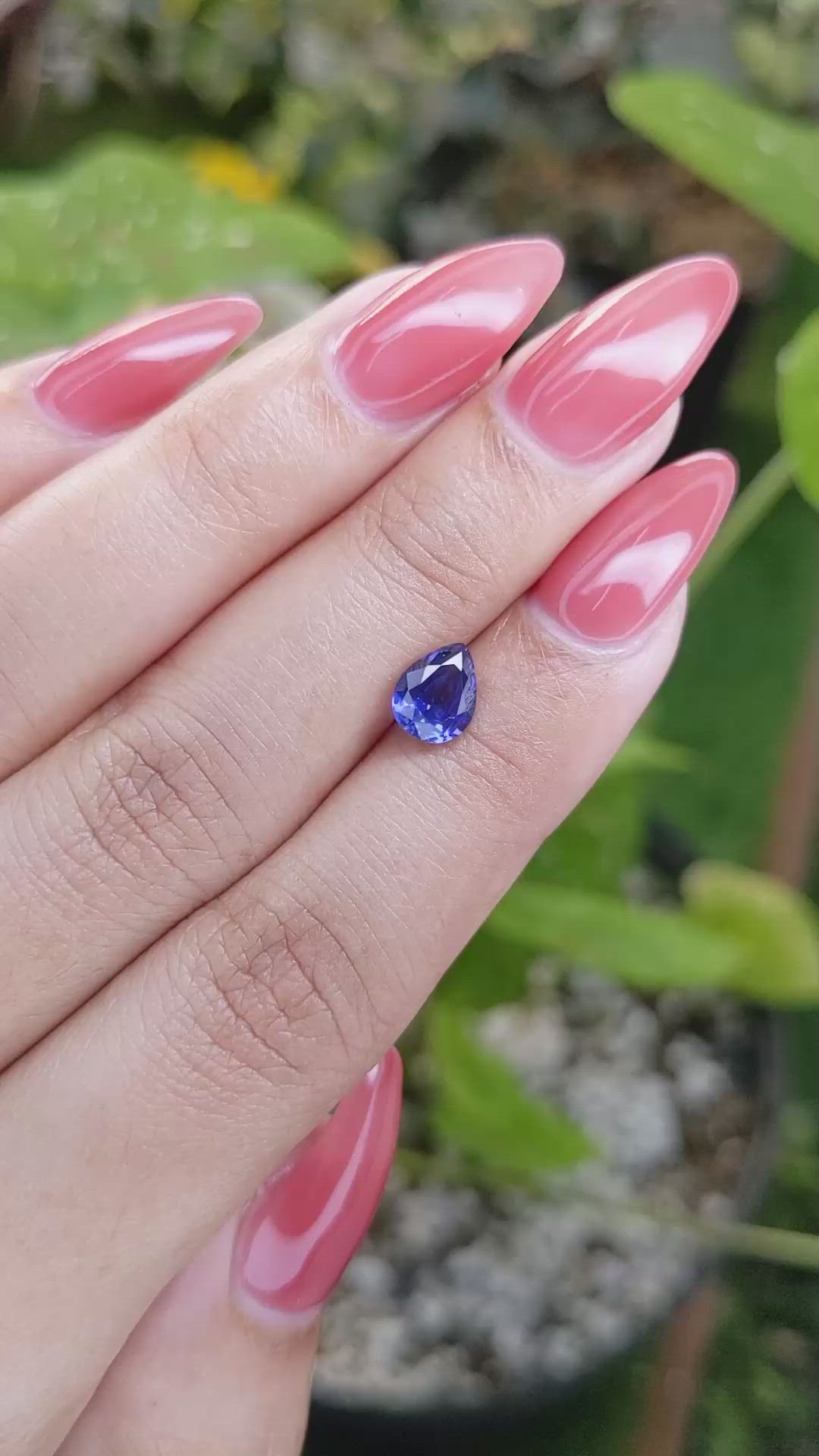 1.29 Ct. Blue Sapphire from Ceylon (Sri Lanka) Size Video