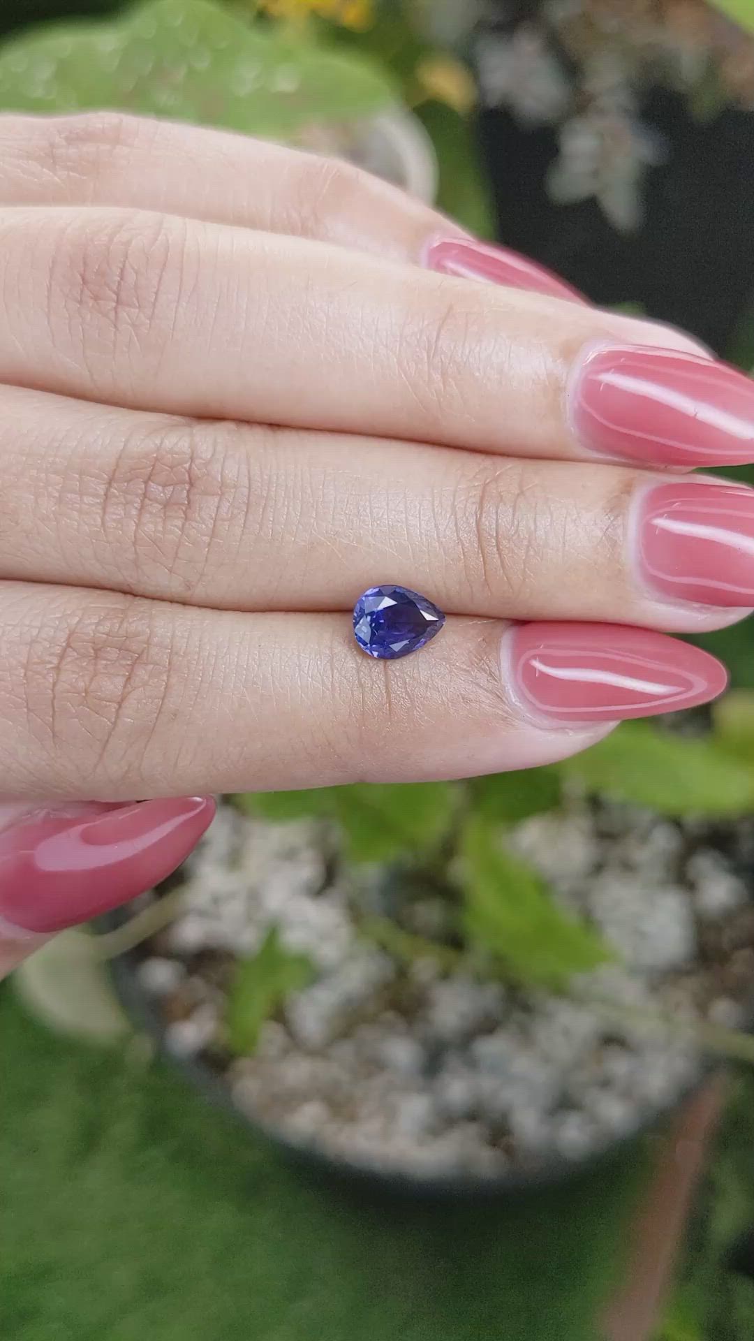 1.29 Ct. Blue Sapphire from Ceylon (Sri Lanka) Size Video