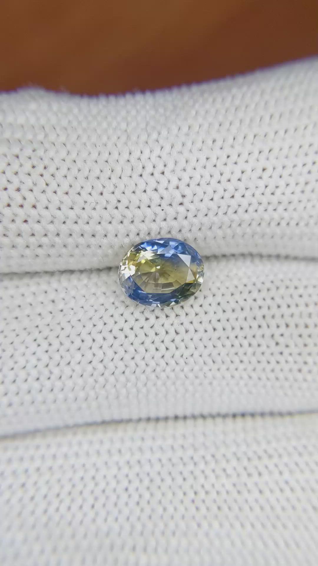 1.84 Ct. Bi Color Sapphire from Ceylon (Sri Lanka) Size Video