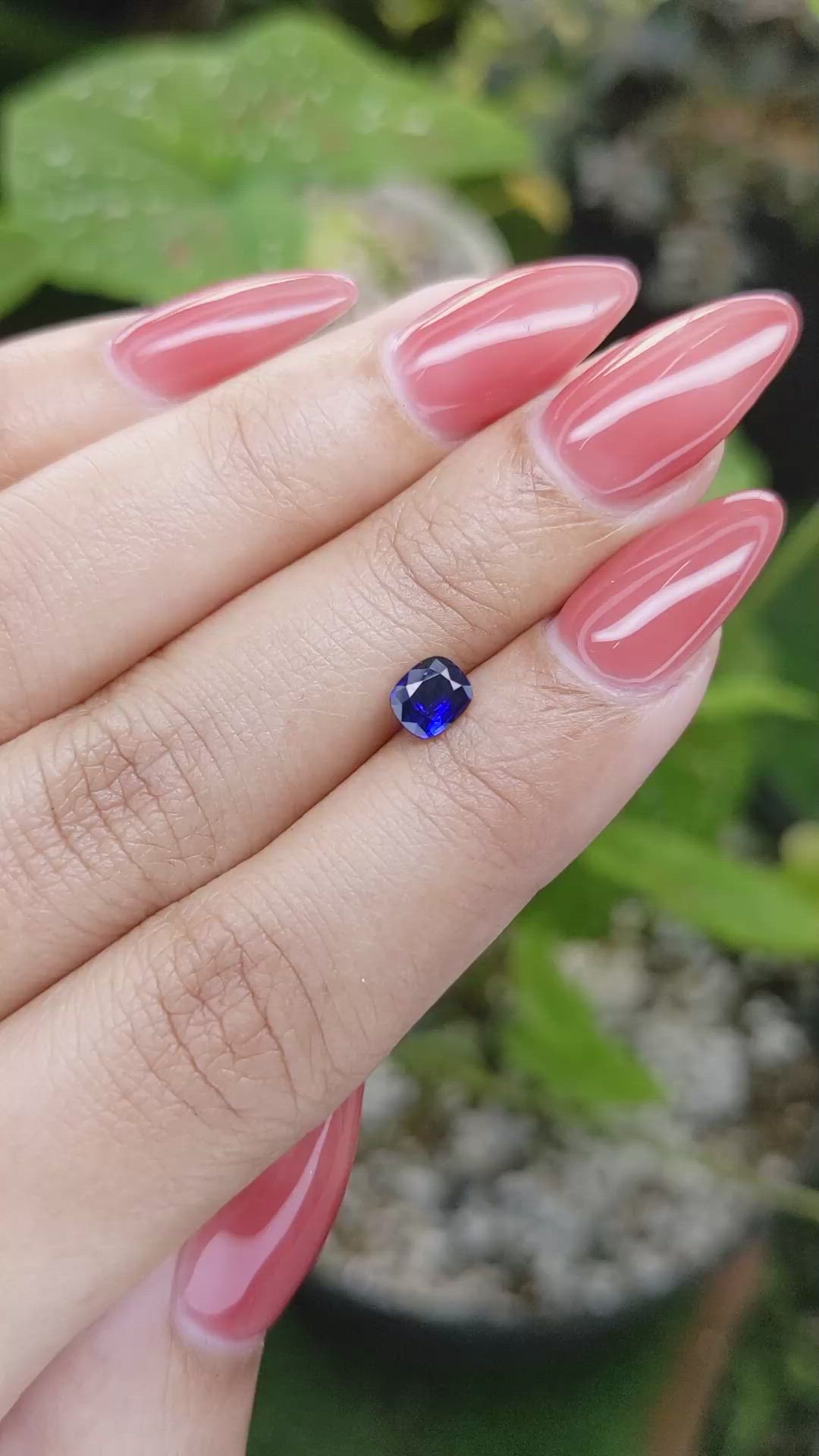 0.55 Ct. Blue Sapphire from Ceylon (Sri Lanka) Size Video