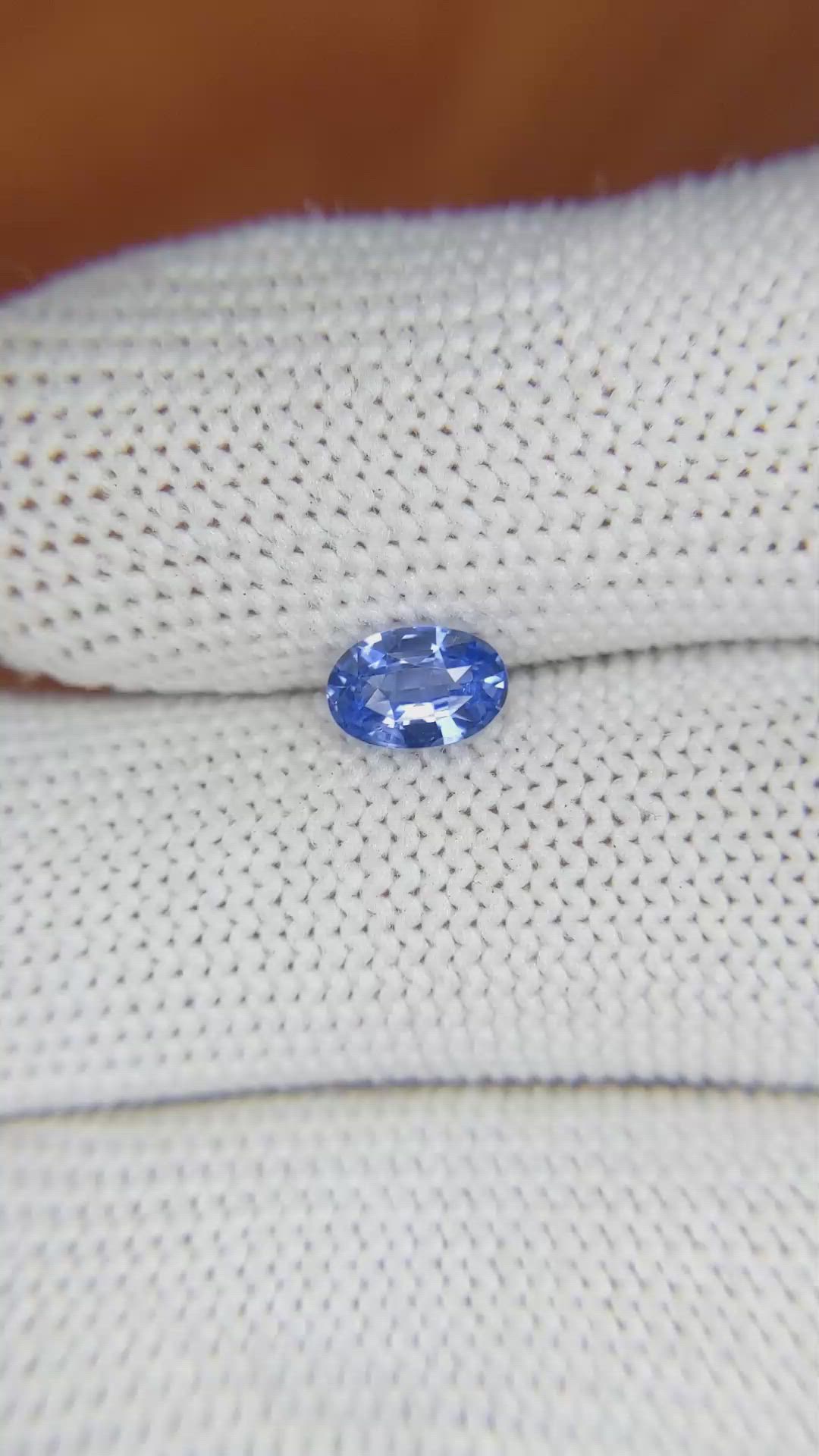 0.91 Ct. Blue Sapphire from Ceylon (Sri Lanka) Size Video