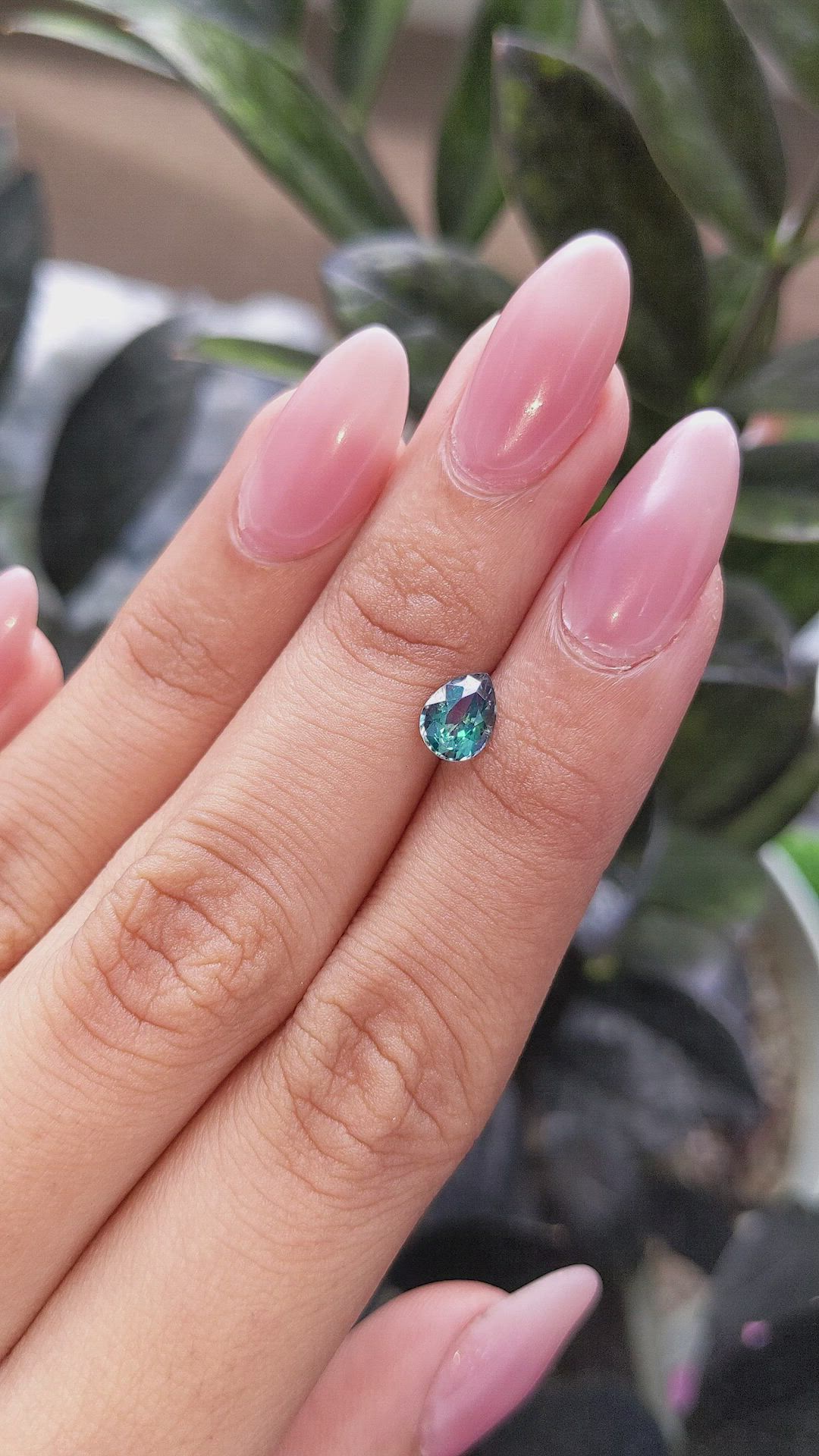 1.06 Ct. Bluish Green Sapphire from Africa Size Video