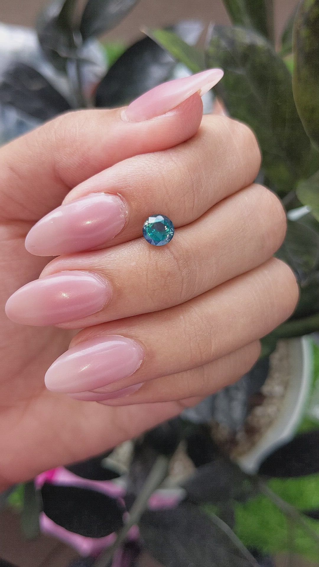 1.09 Ct. Greenish Blue Sapphire from Africa Size Video