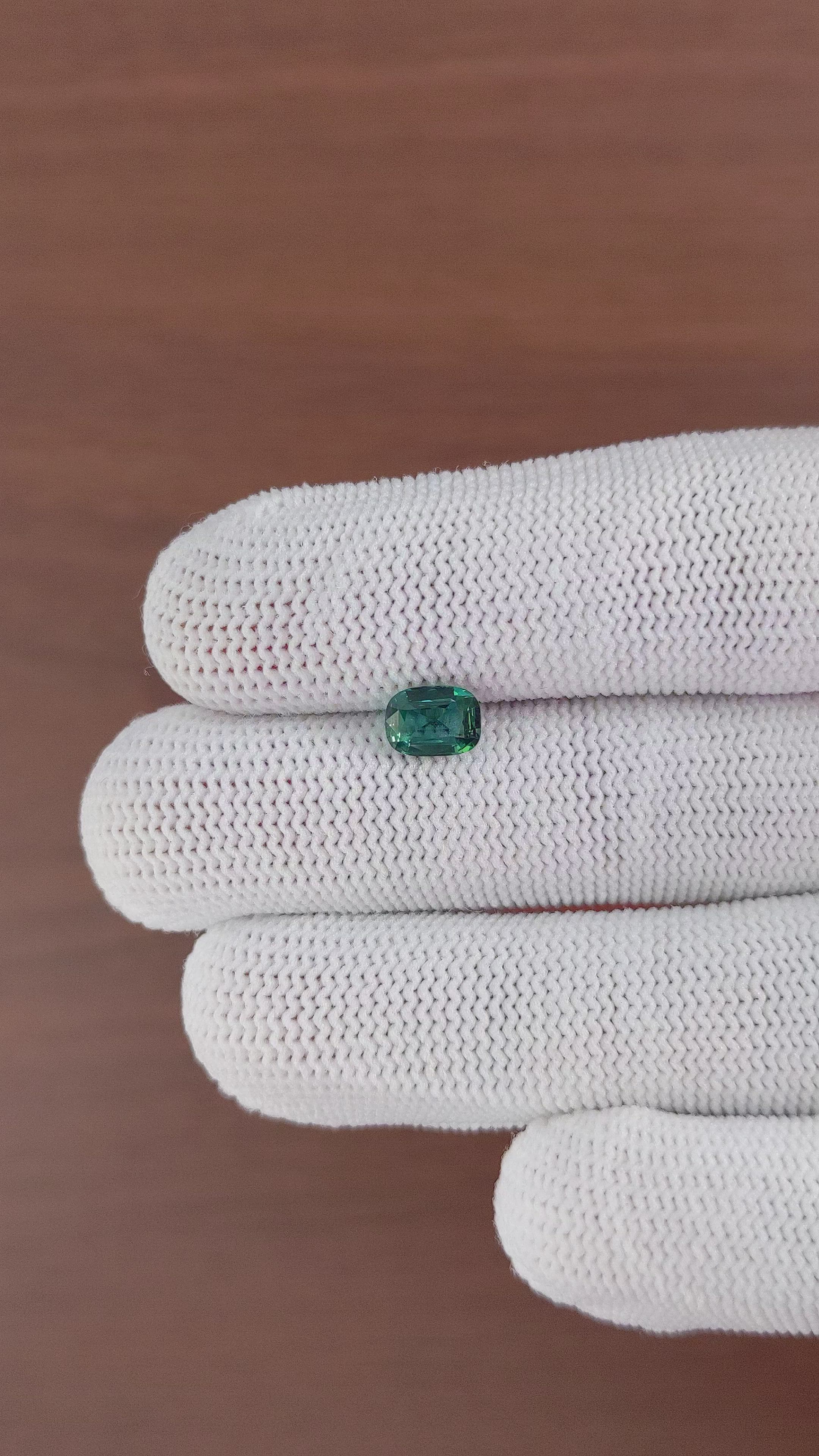 1.09 Ct. Bluish Green Sapphire from Africa Size Video