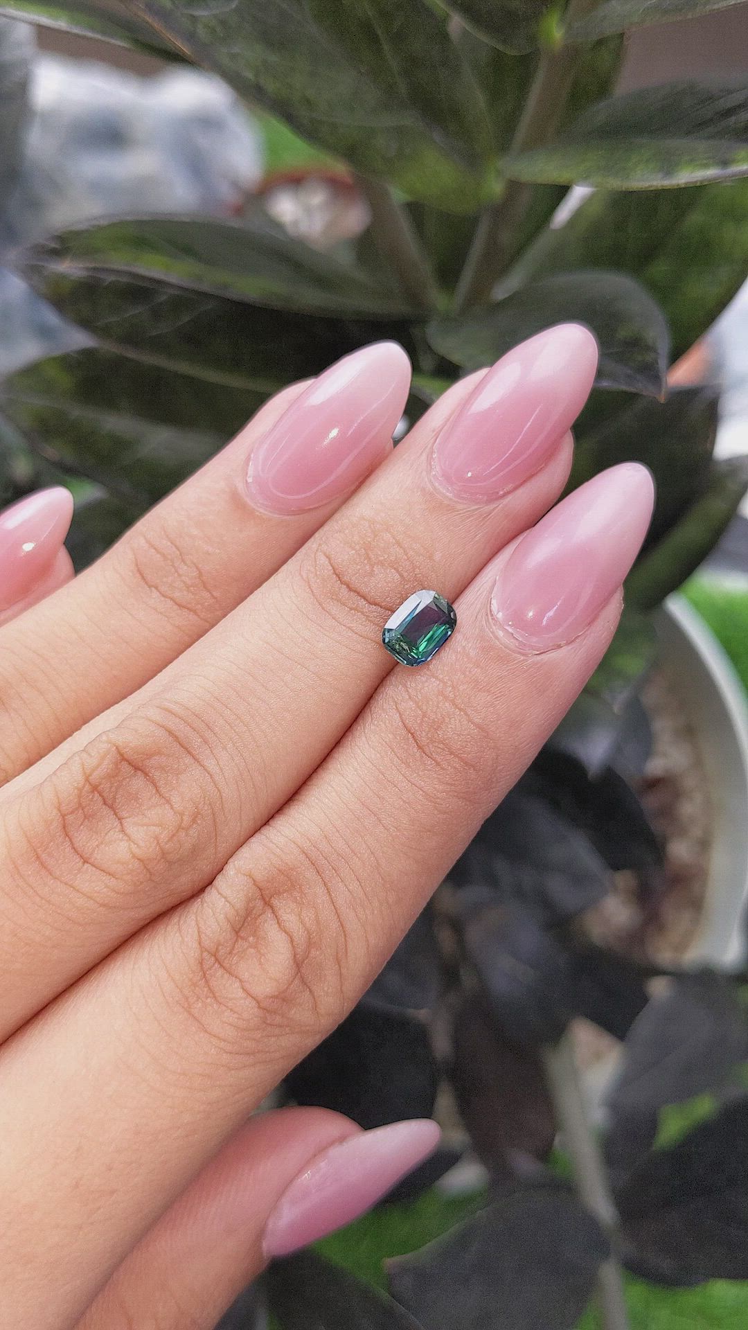 1.09 Ct. Bluish Green Sapphire from Africa Size Video