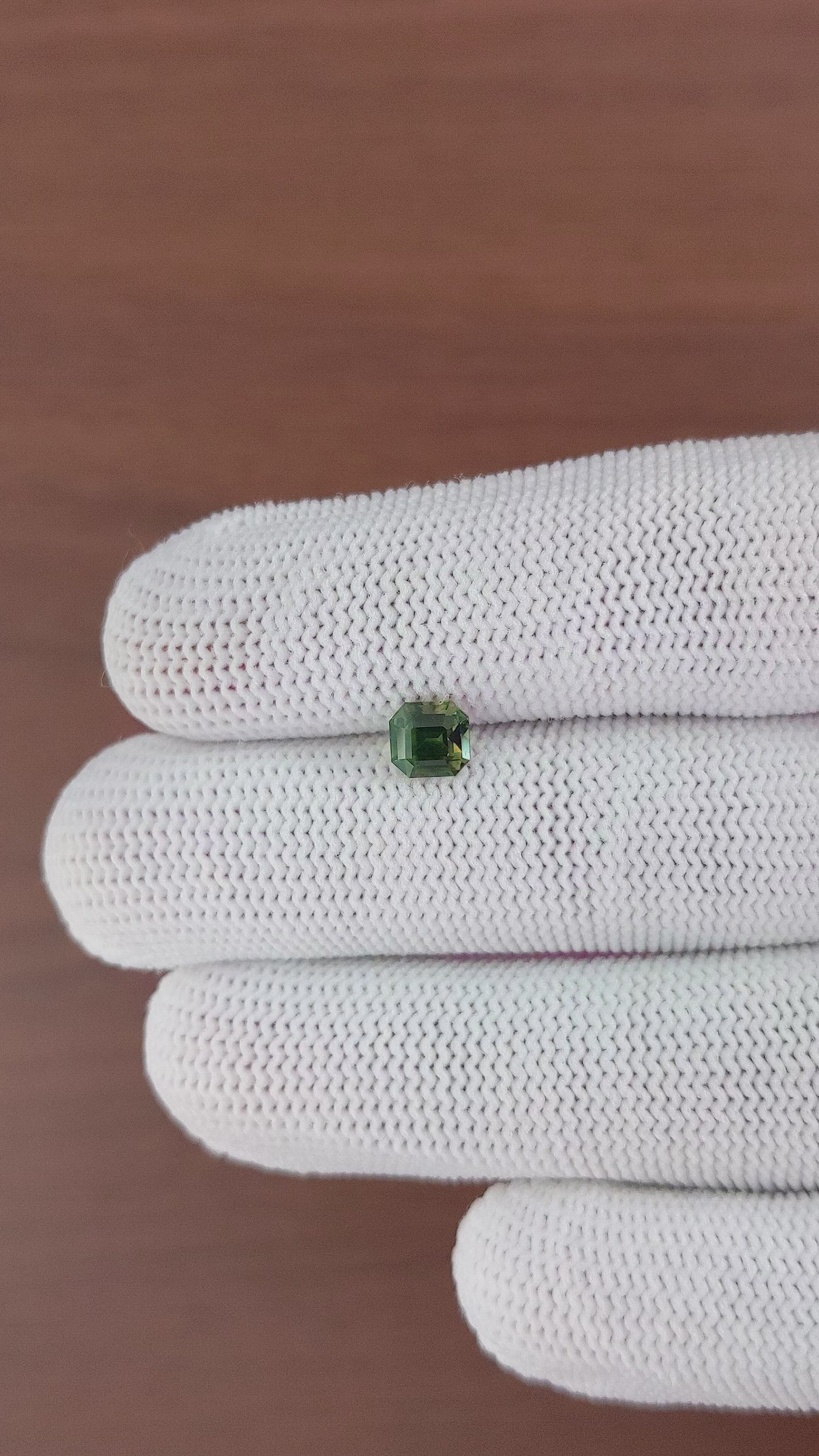 1.08 Ct. Yellowish Green Sapphire from Africa Size Video