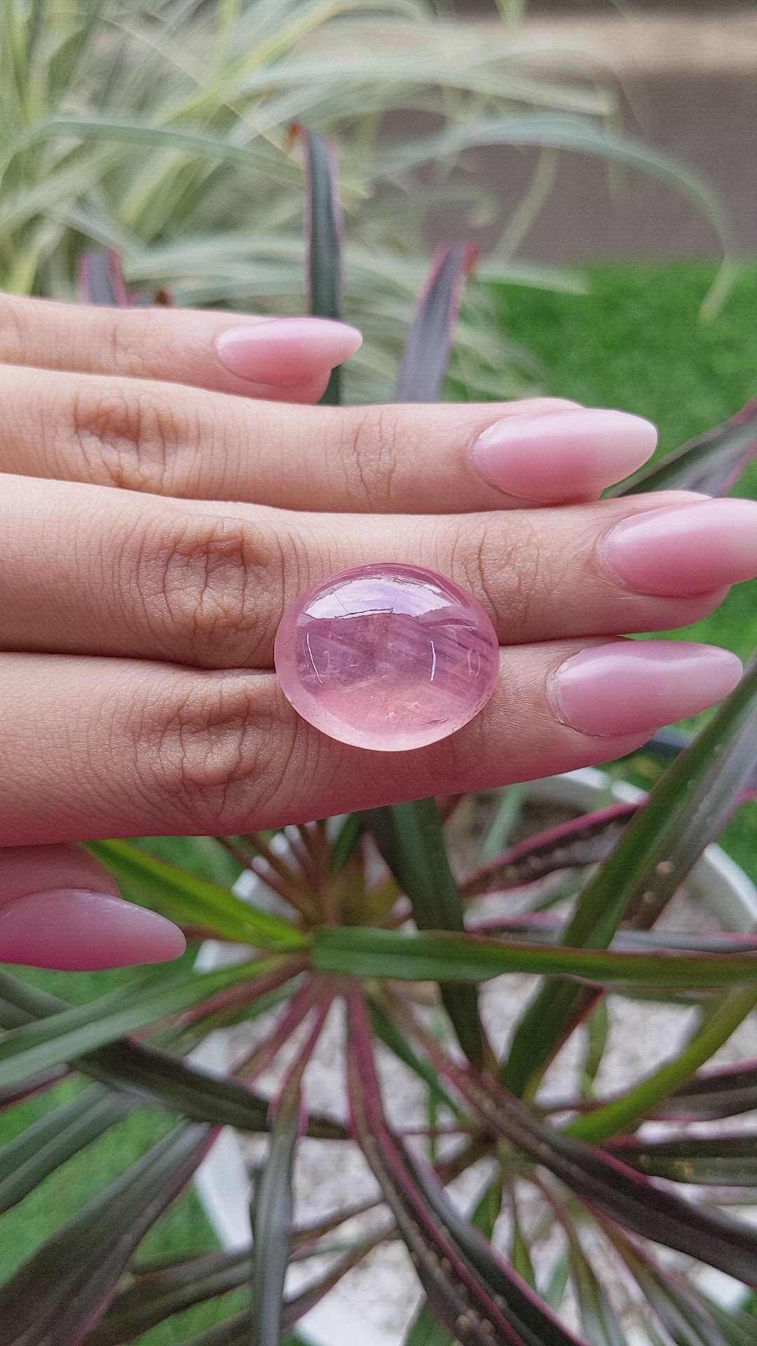 40.00 Ct. Padparadscha Cabochon Sapphire from Ceylon (Sri Lanka) Size Video