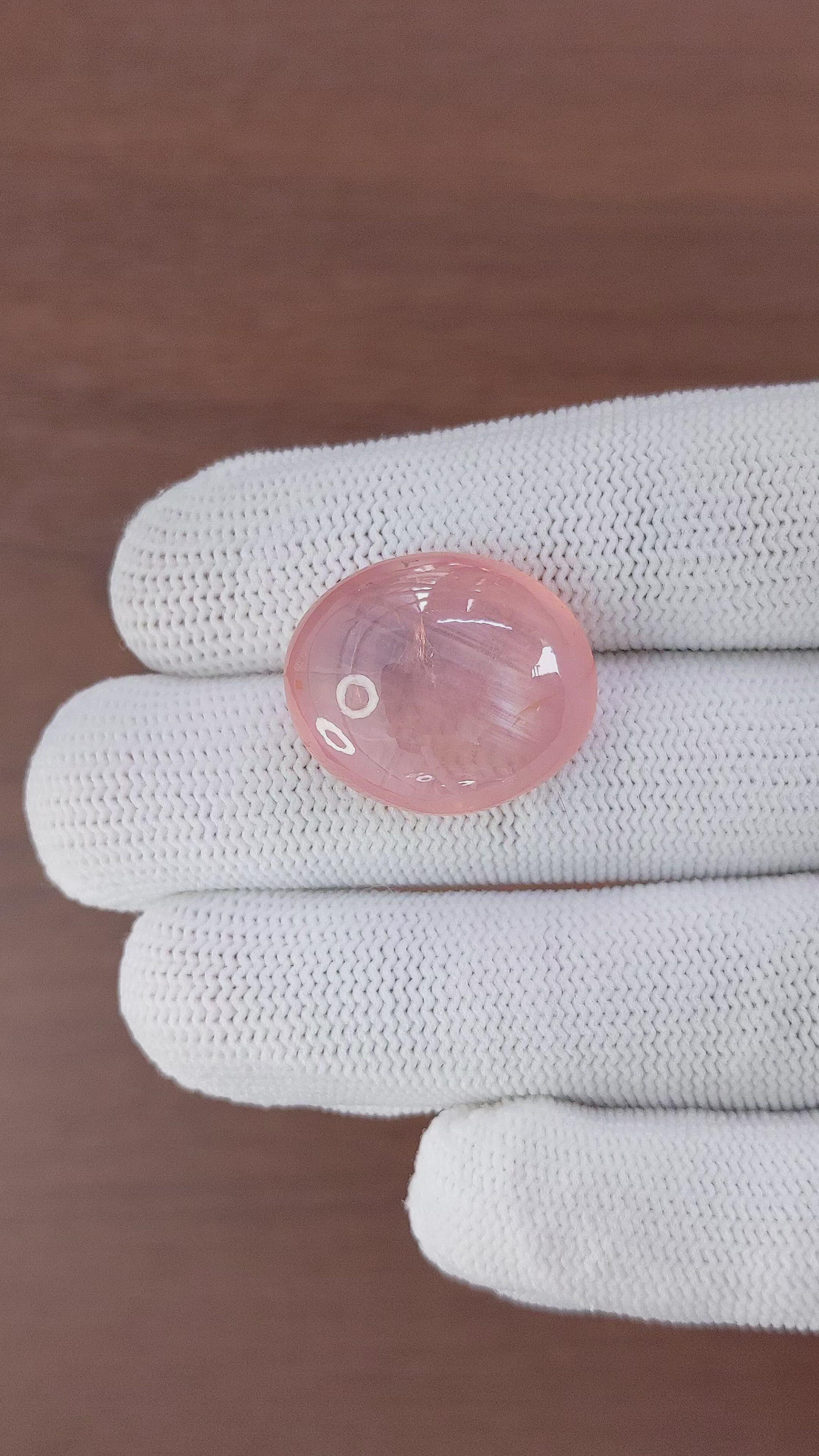 40.00 Ct. Padparadscha Cabochon Sapphire from Ceylon (Sri Lanka) Size Video
