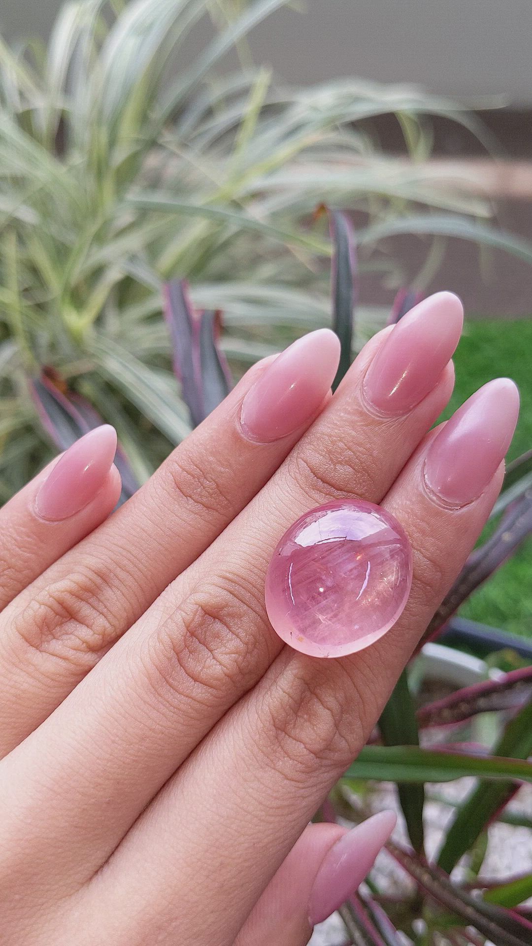 40.00 Ct. Padparadscha Cabochon Sapphire from Ceylon (Sri Lanka) Size Video