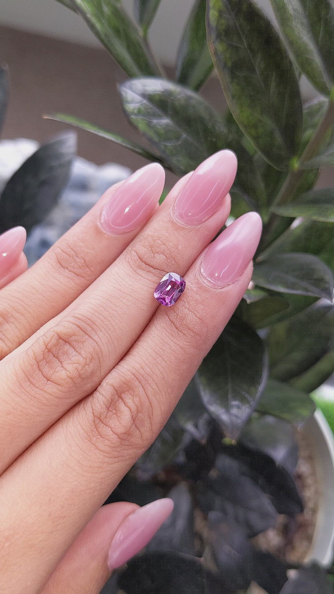 1.63 Ct. Pinkish Purple Sapphire from Madagascar Size Video