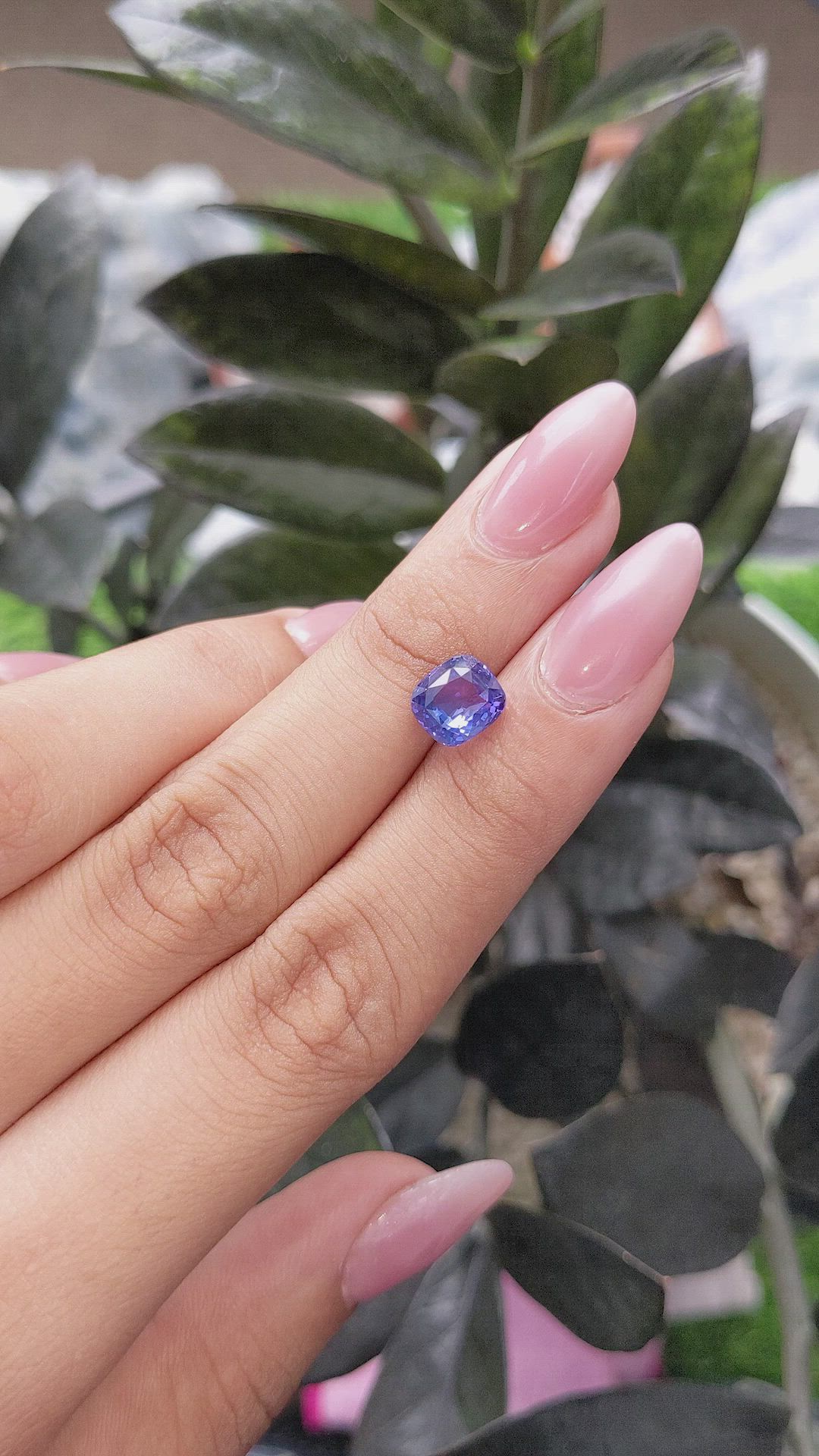 3.03 Ct. Color Change Sapphire from Ceylon (Sri Lanka) Size Video