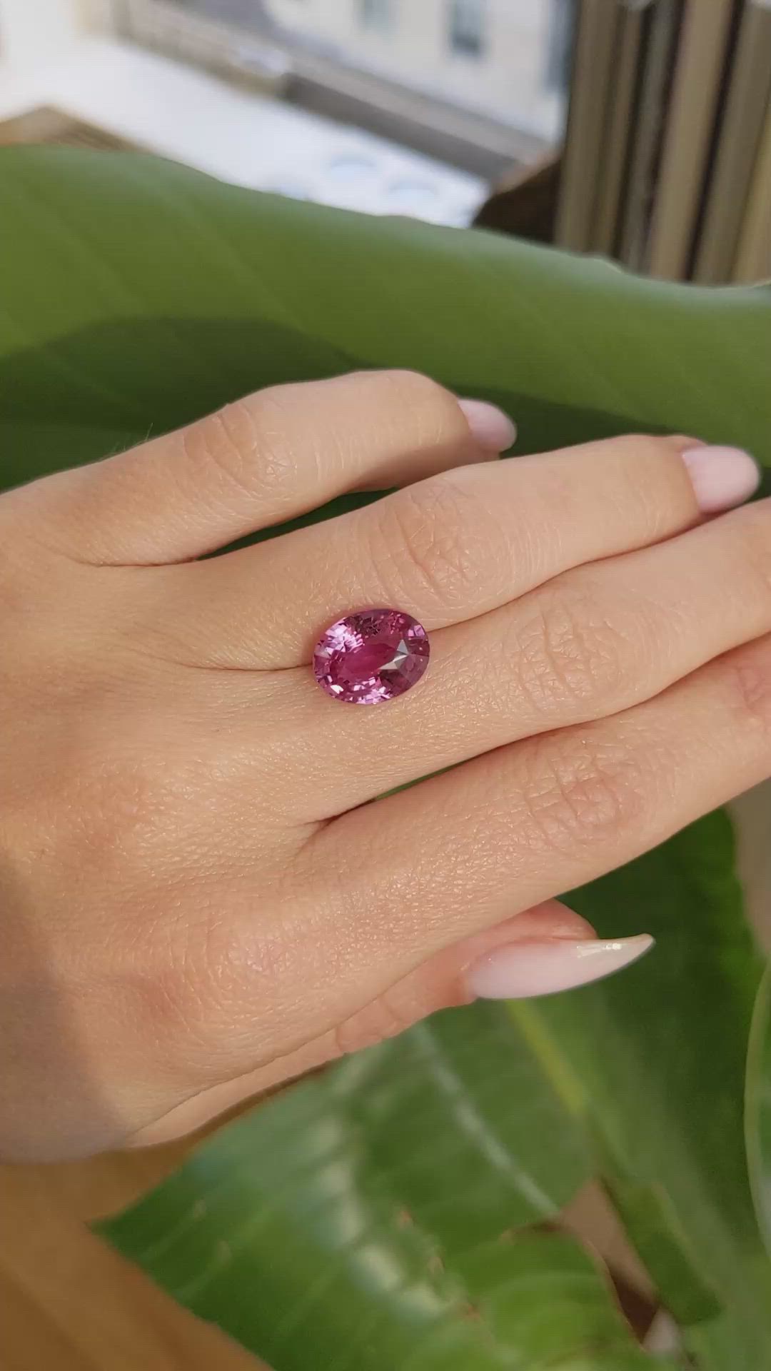 5.00 Ct. Pink Sapphire from Ceylon (Sri Lanka) Size Video
