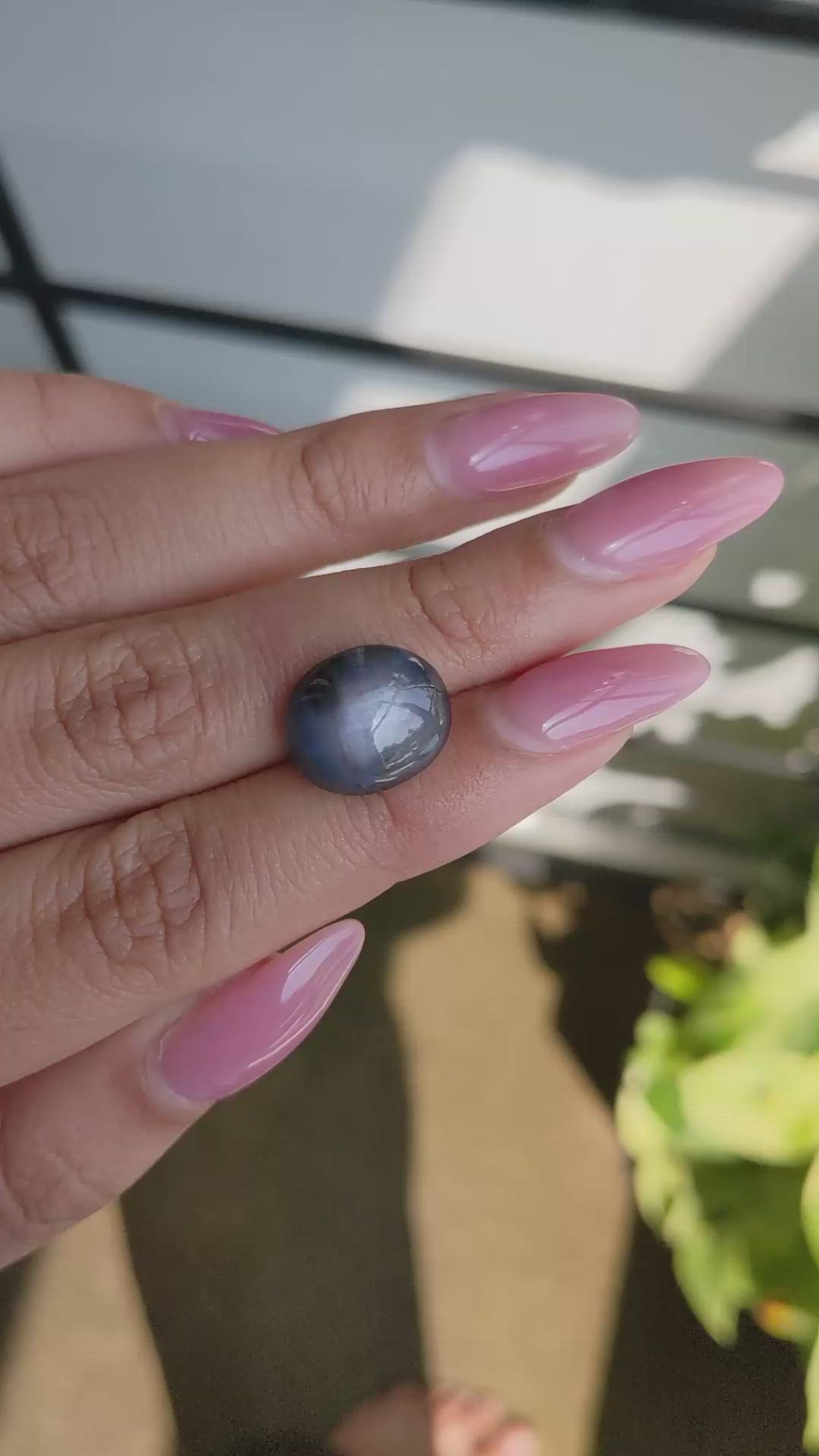 12.35 Ct. Greyish Blue Star Sapphire from Ceylon (Sri Lanka) Size Video