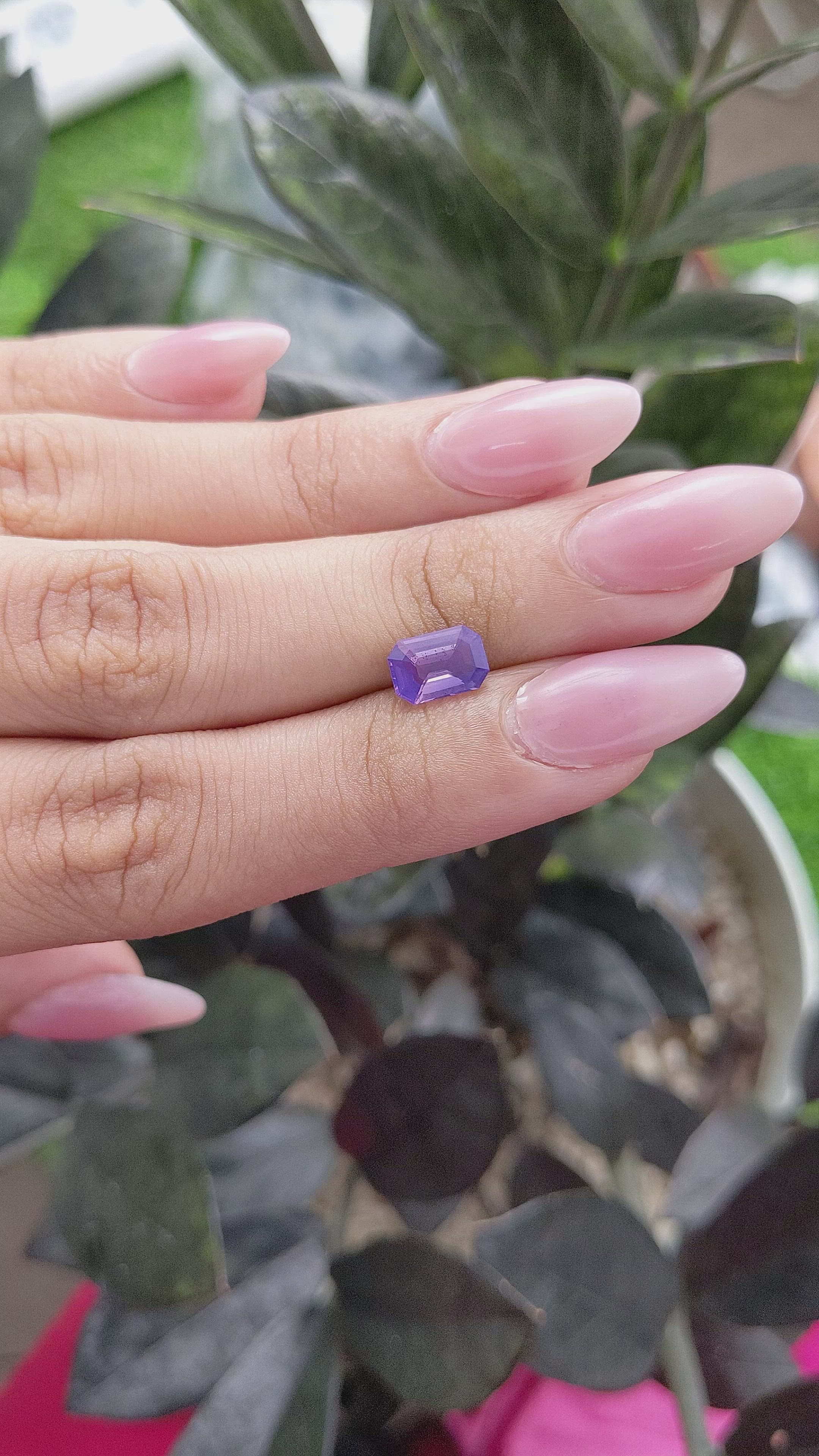 1.58 Ct. Pinkish Purple Sapphire from Madagascar Size Video