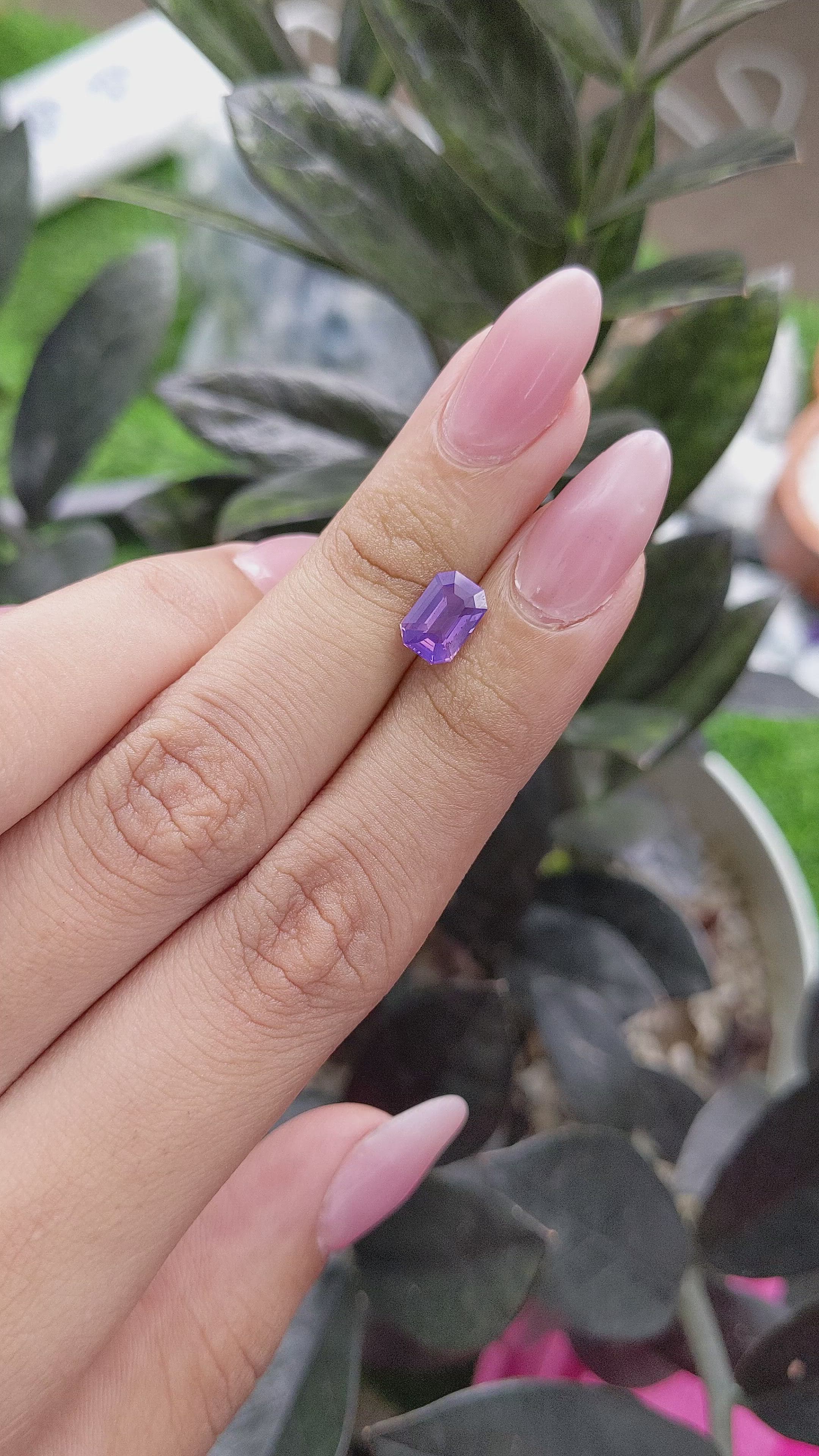 1.58 Ct. Pinkish Purple Sapphire from Madagascar Size Video