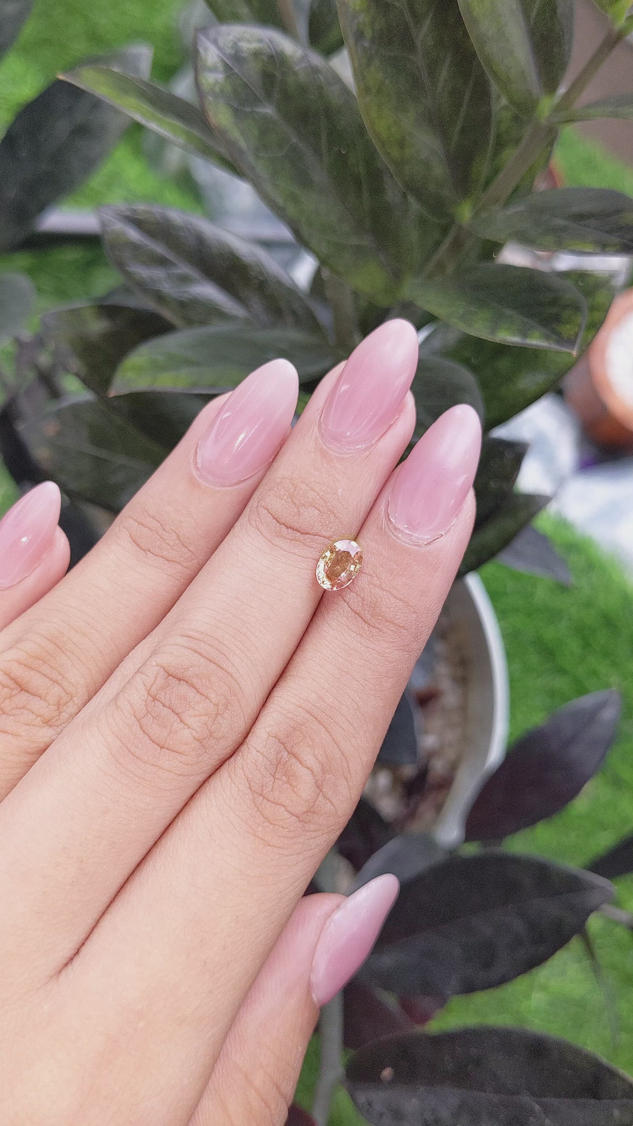 1.07 Ct. Padparadscha Sapphire from Madagascar Size Video