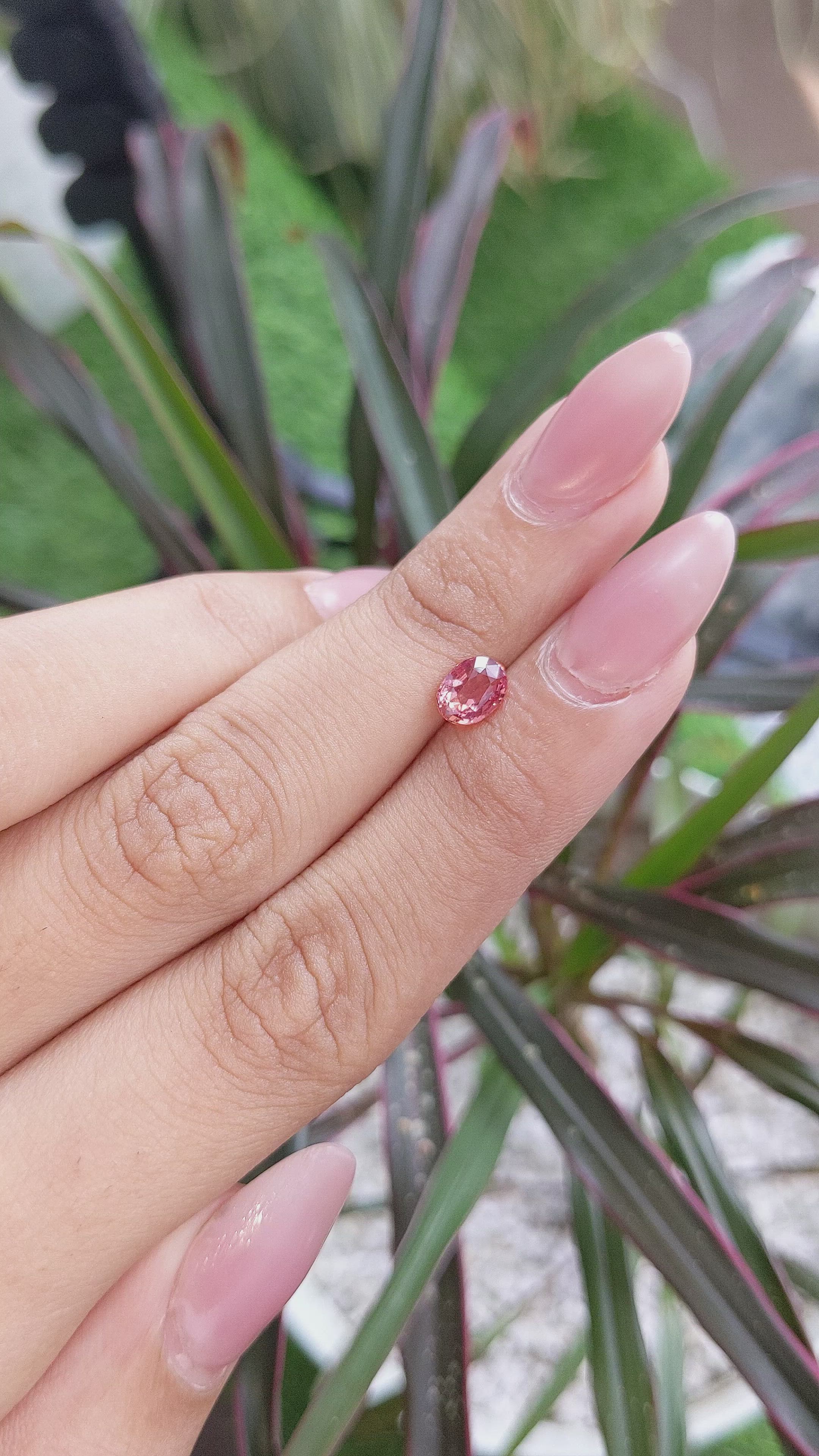1.06 Ct. Padparadscha Sapphire from Madagascar Size Video