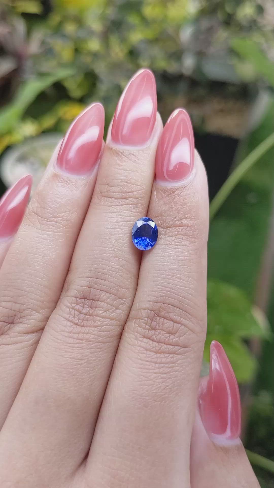 1.15 Ct. Blue Sapphire from Ceylon (Sri Lanka) Size Video