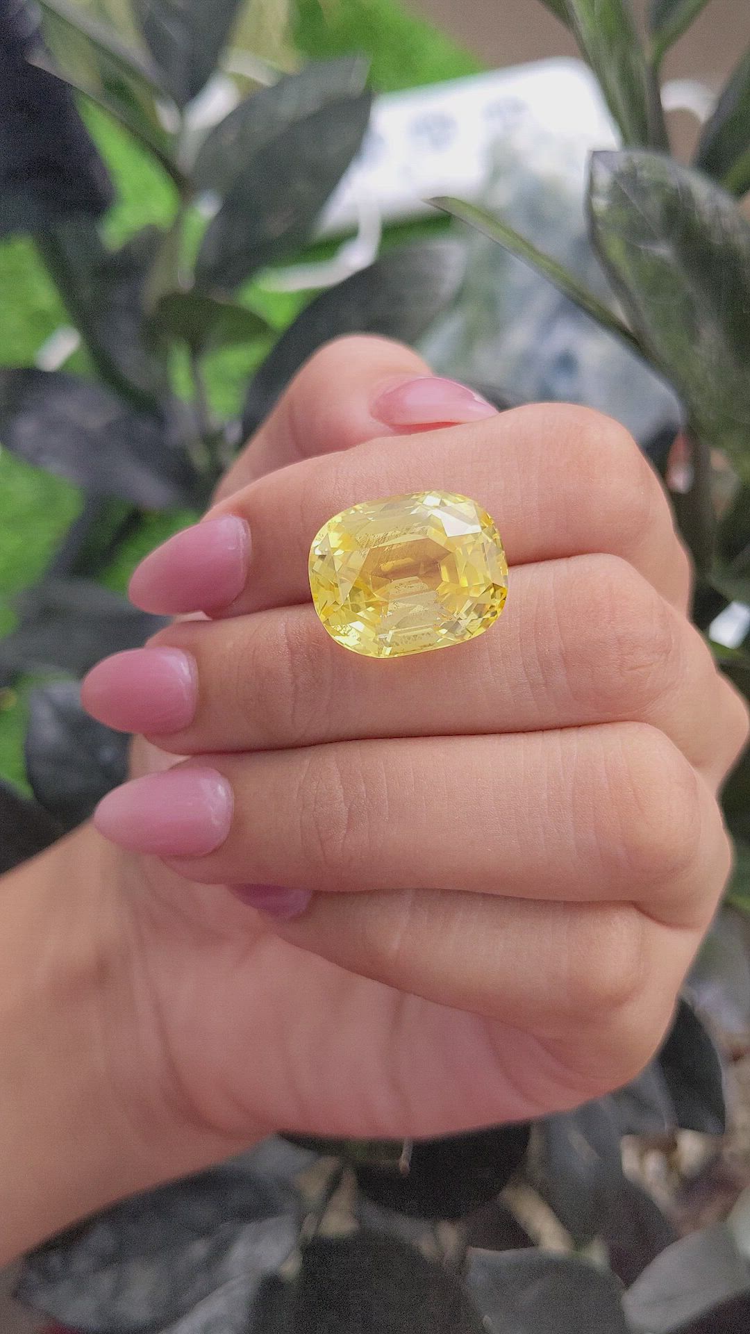 32.05 Ct. Yellow Sapphire from Ceylon (Sri Lanka) Size Video