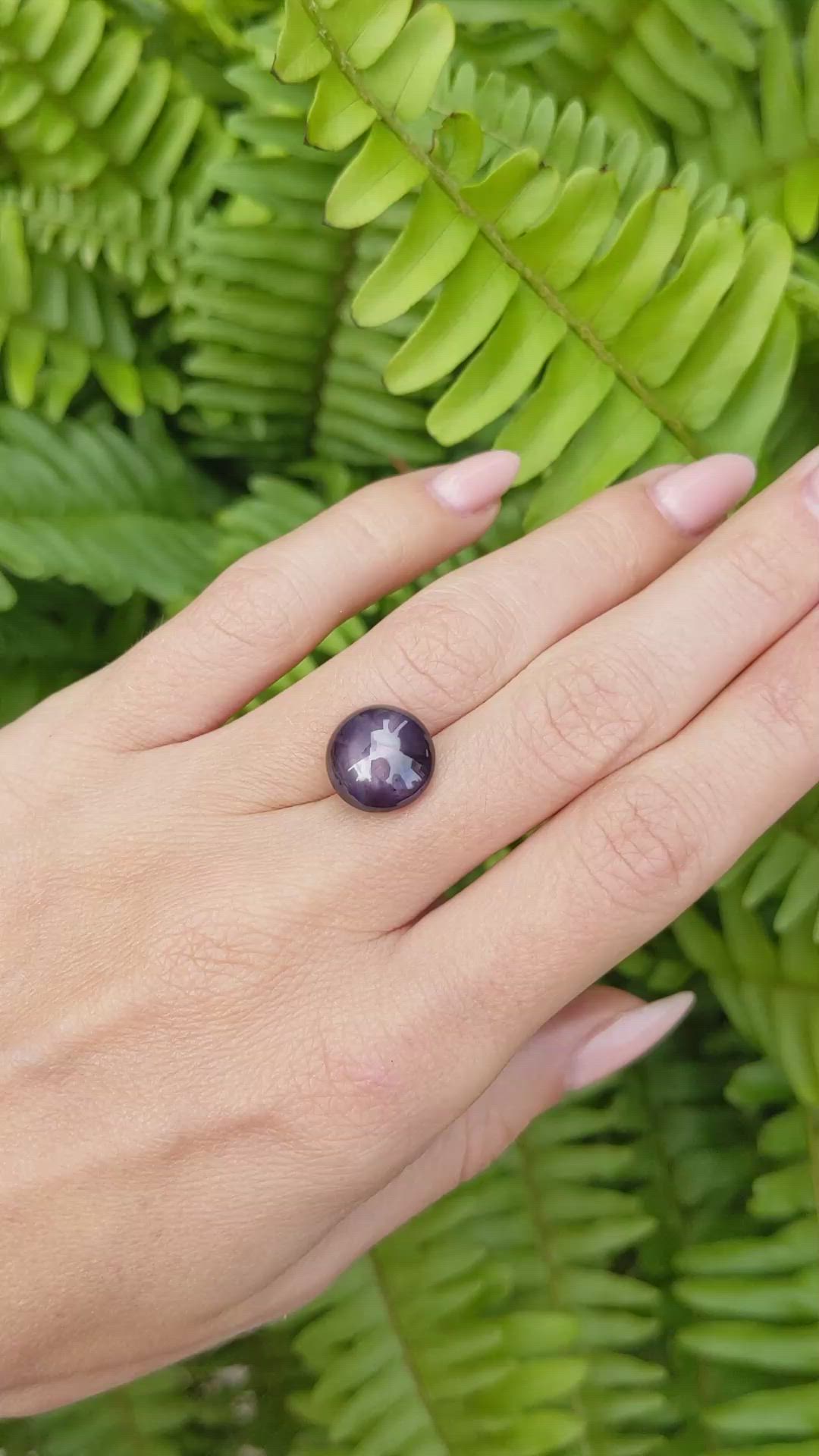 9.21 Ct. Purple Star Sapphire from Ceylon (Sri Lanka) Size Video