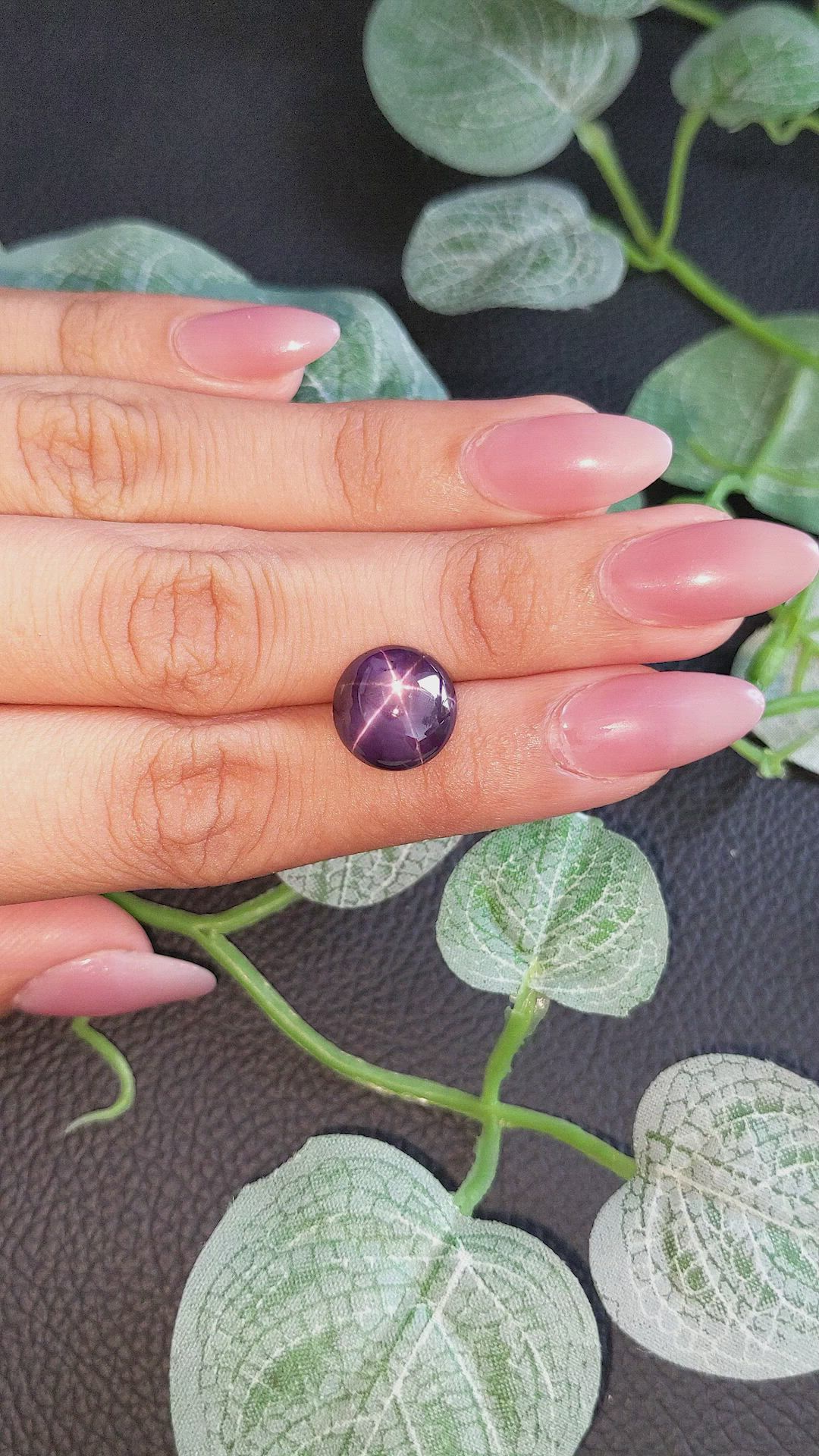 9.21 Ct. Purple Star Sapphire from Ceylon (Sri Lanka) Size Video