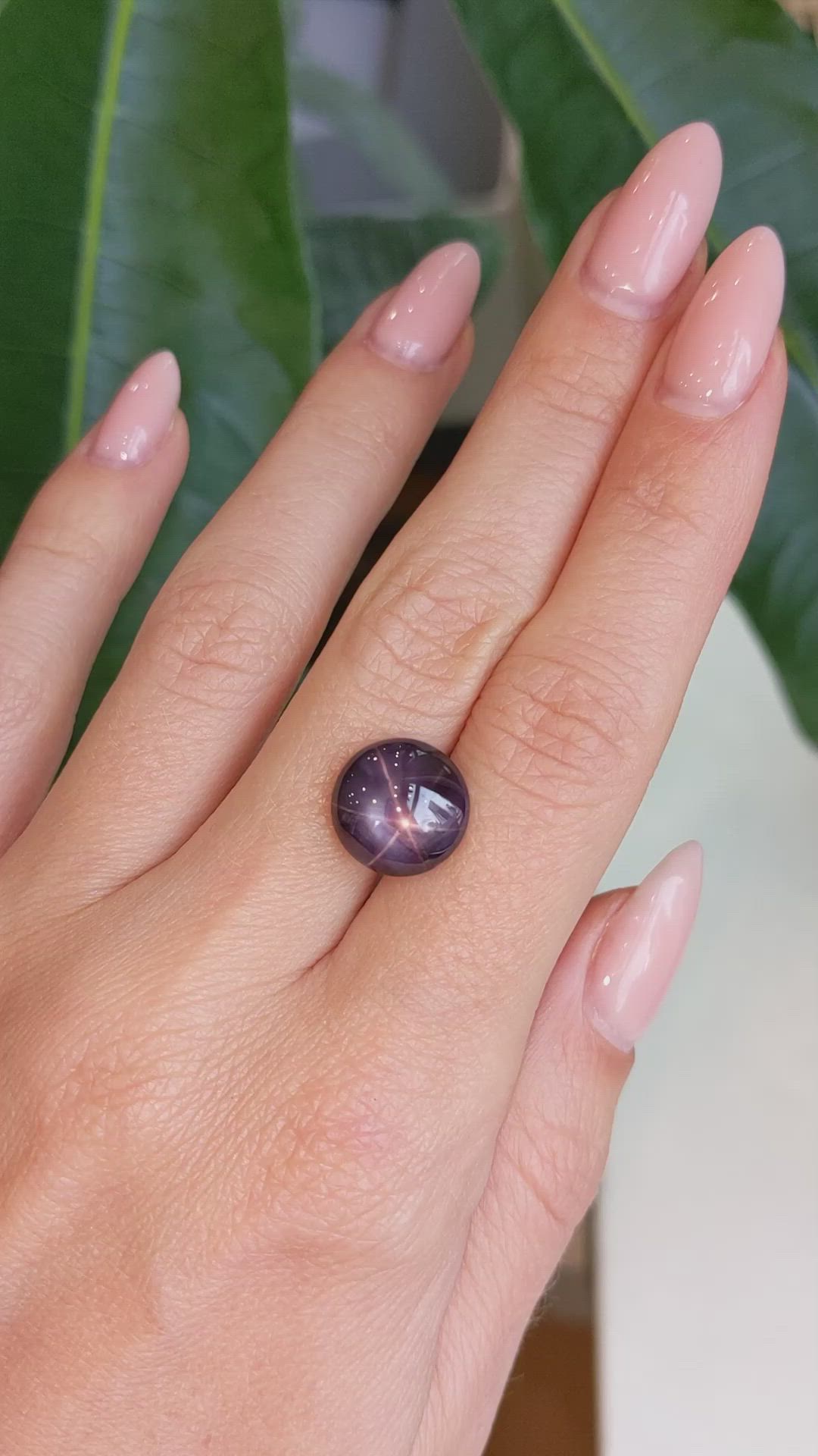 9.21 Ct. Purple Star Sapphire from Ceylon (Sri Lanka) Size Video