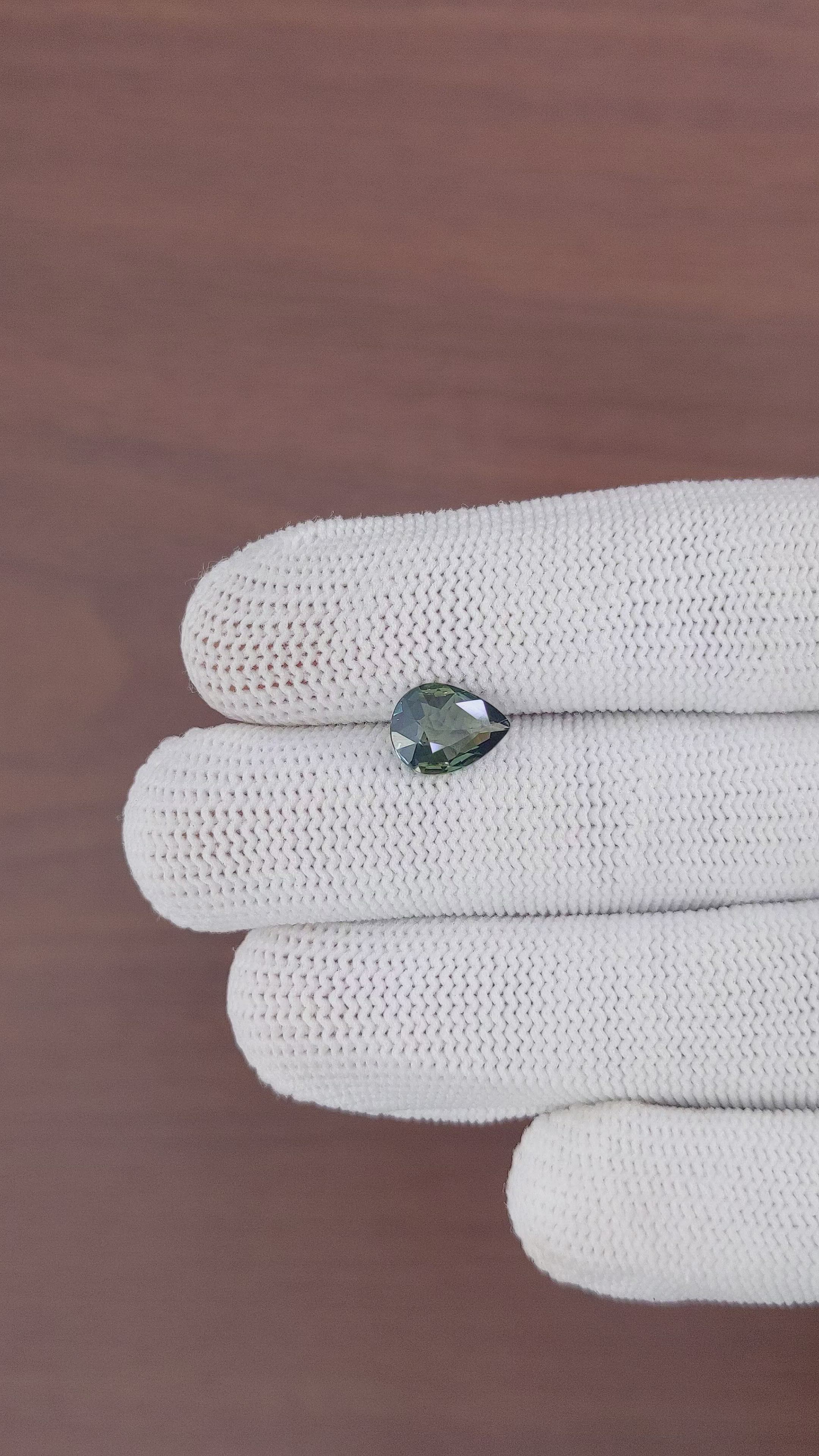 1.95 Ct. Bluish Green Sapphire from Madagascar Size Video