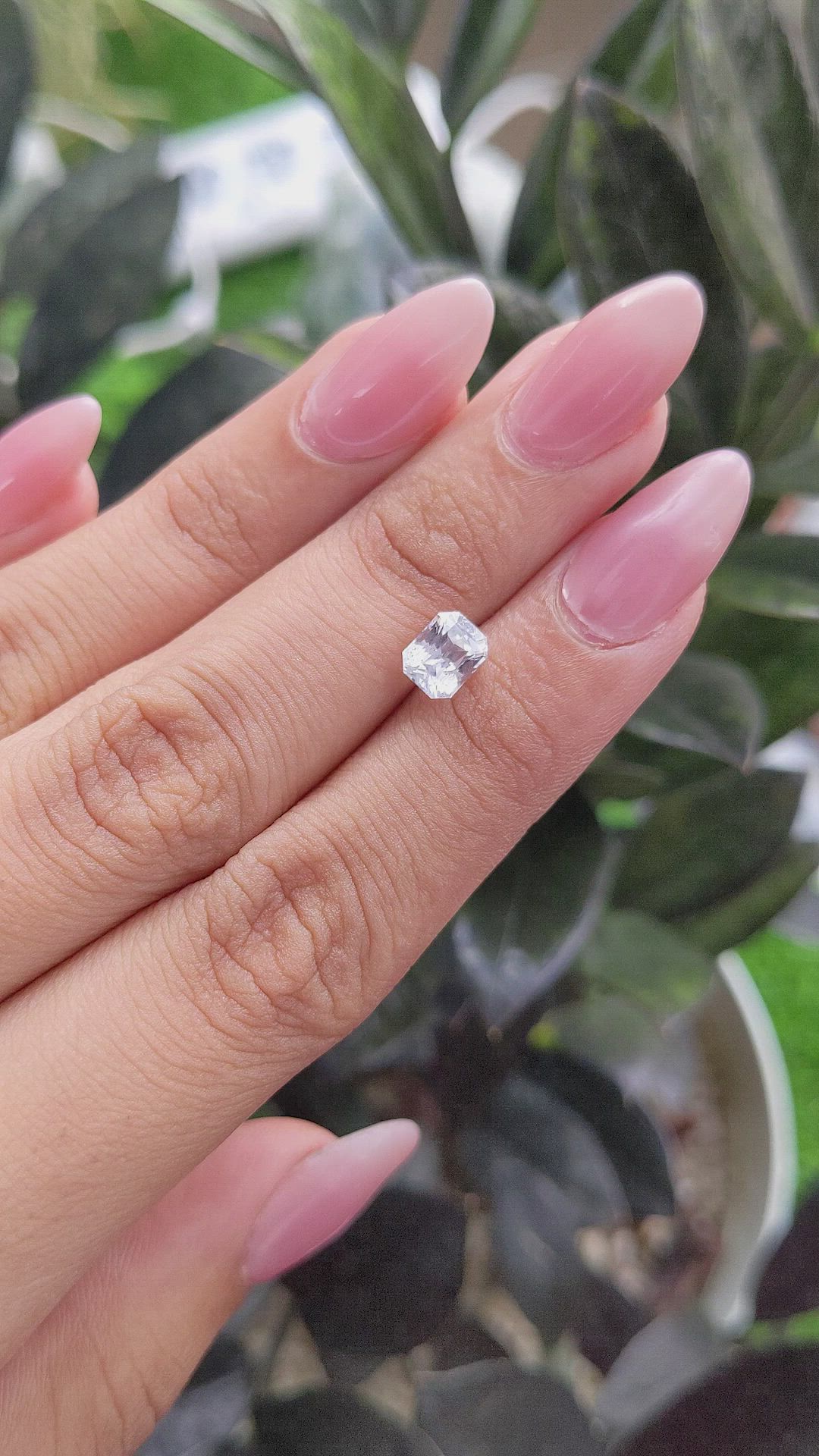 1.54 Ct. White Sapphire from Ceylon (Sri Lanka) Size Video